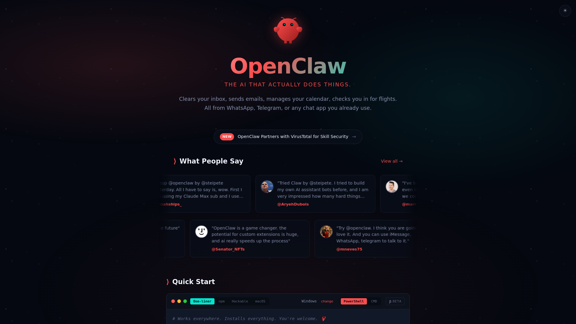 website screenshot of https://openclaw.qom.bd