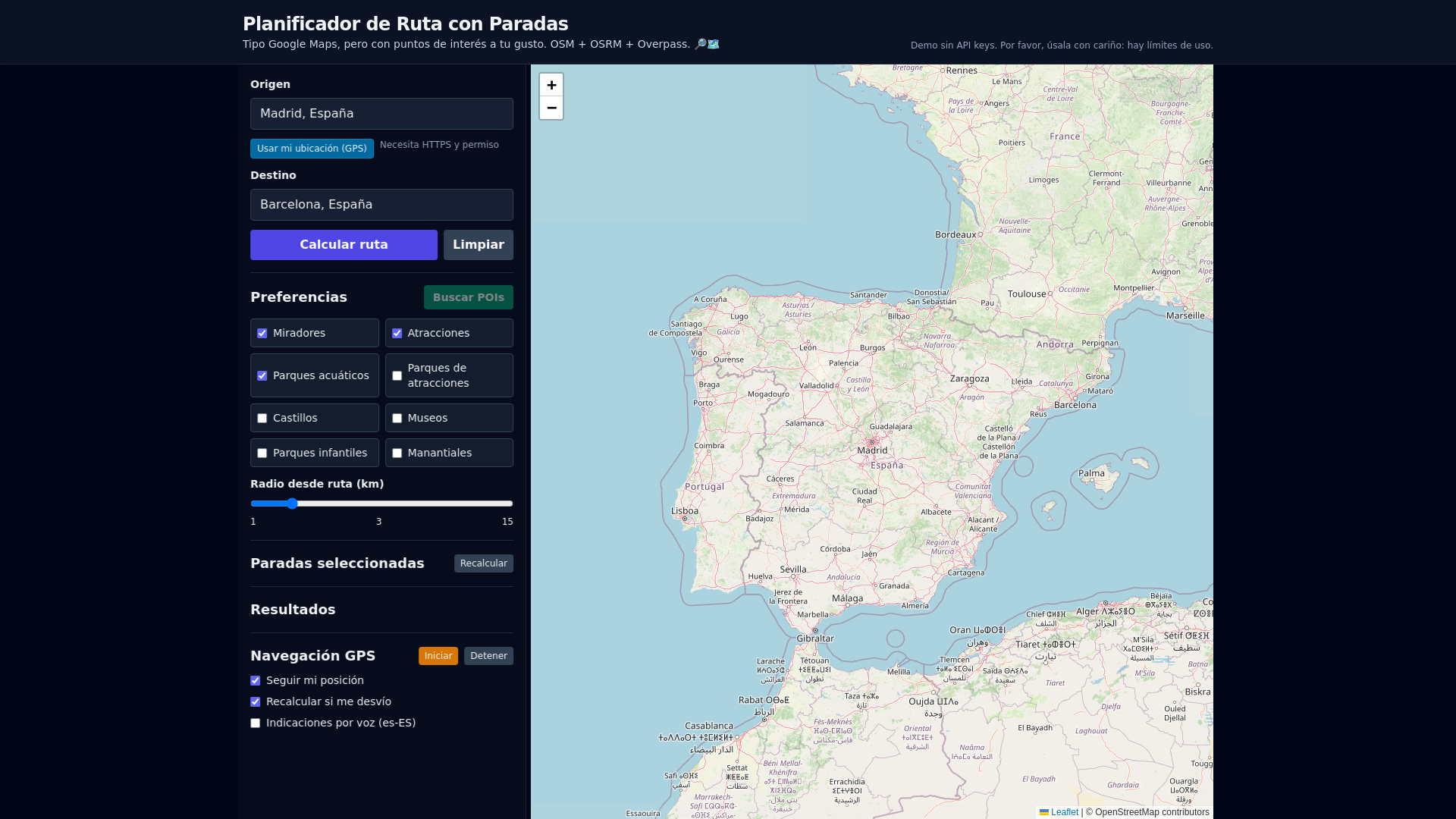 website screenshot of https://poisinroute.pages.dev/