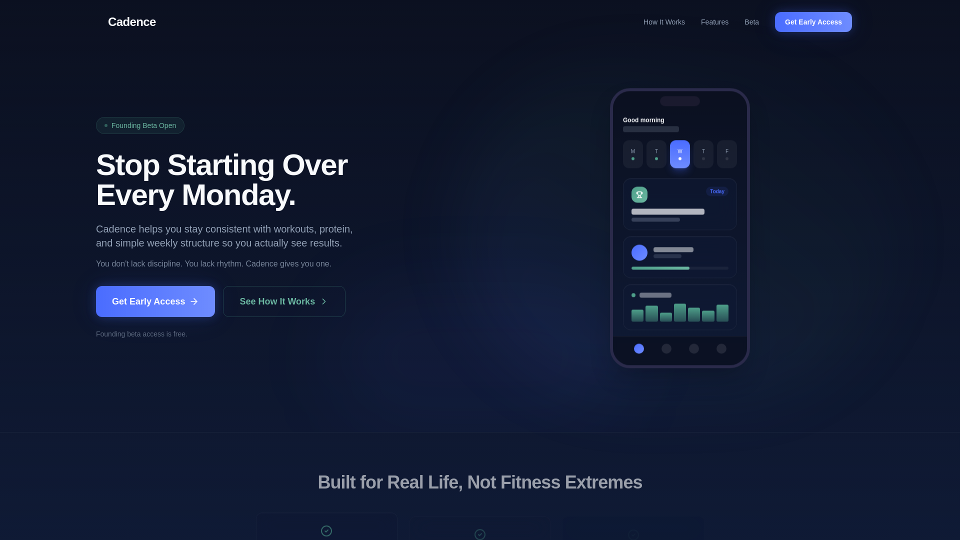 website screenshot of https://cadencefitness.app