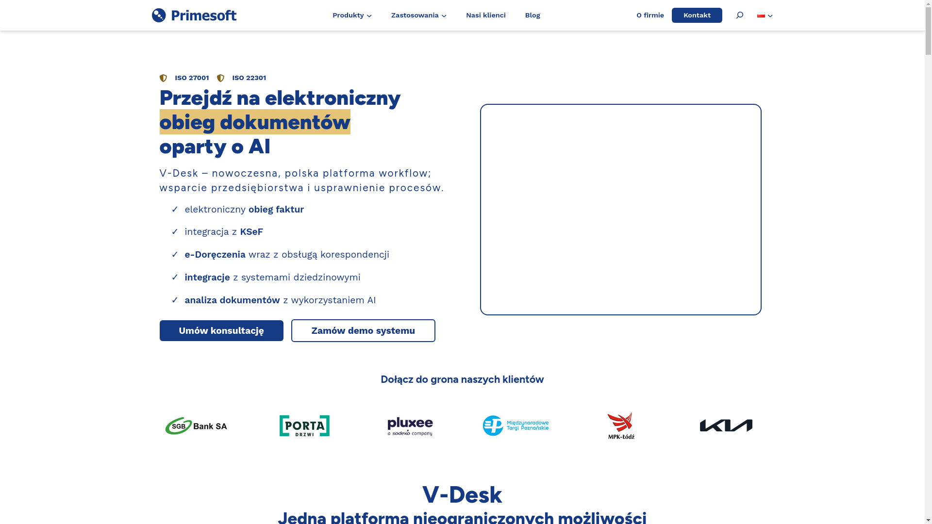 website screenshot of https://primesoft-ksef-system.pl/