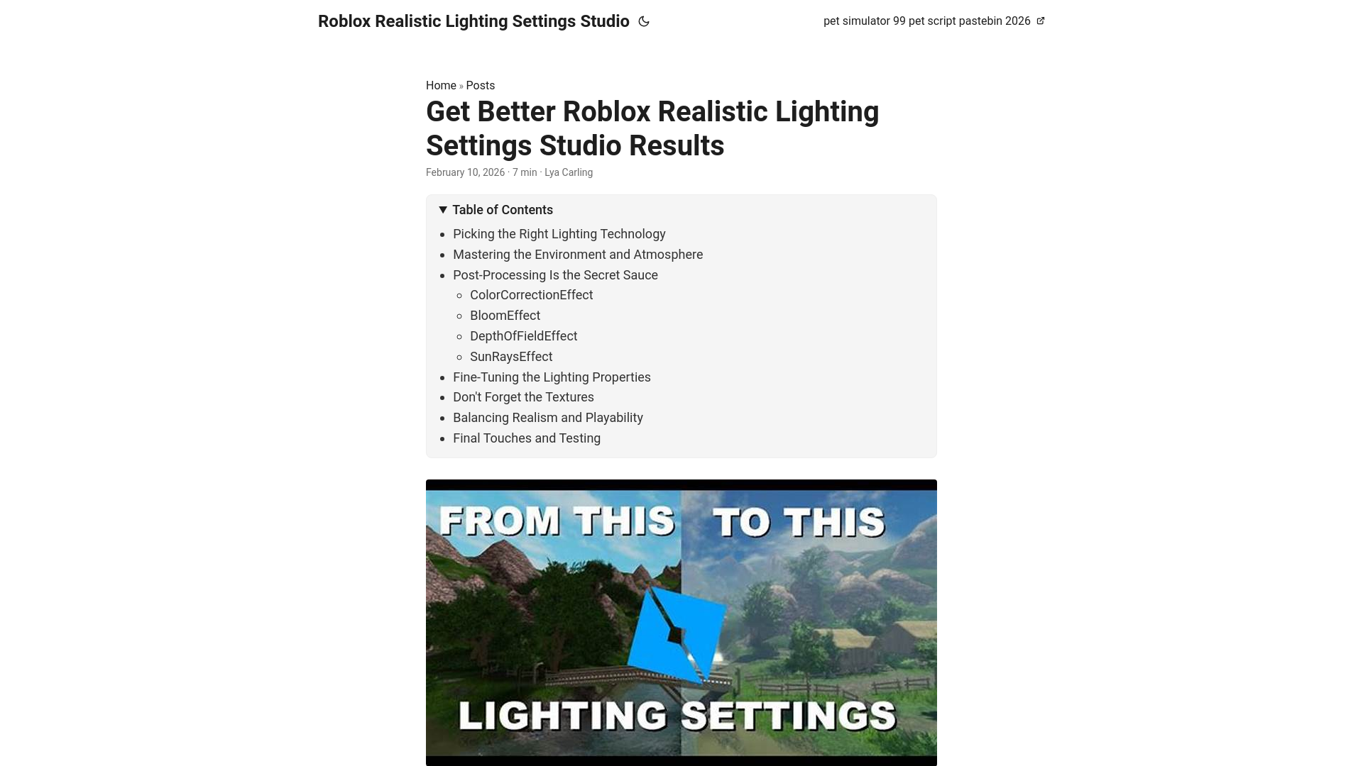 website screenshot of https://roblox-realistic-lighting-settings-studio.pages.dev/