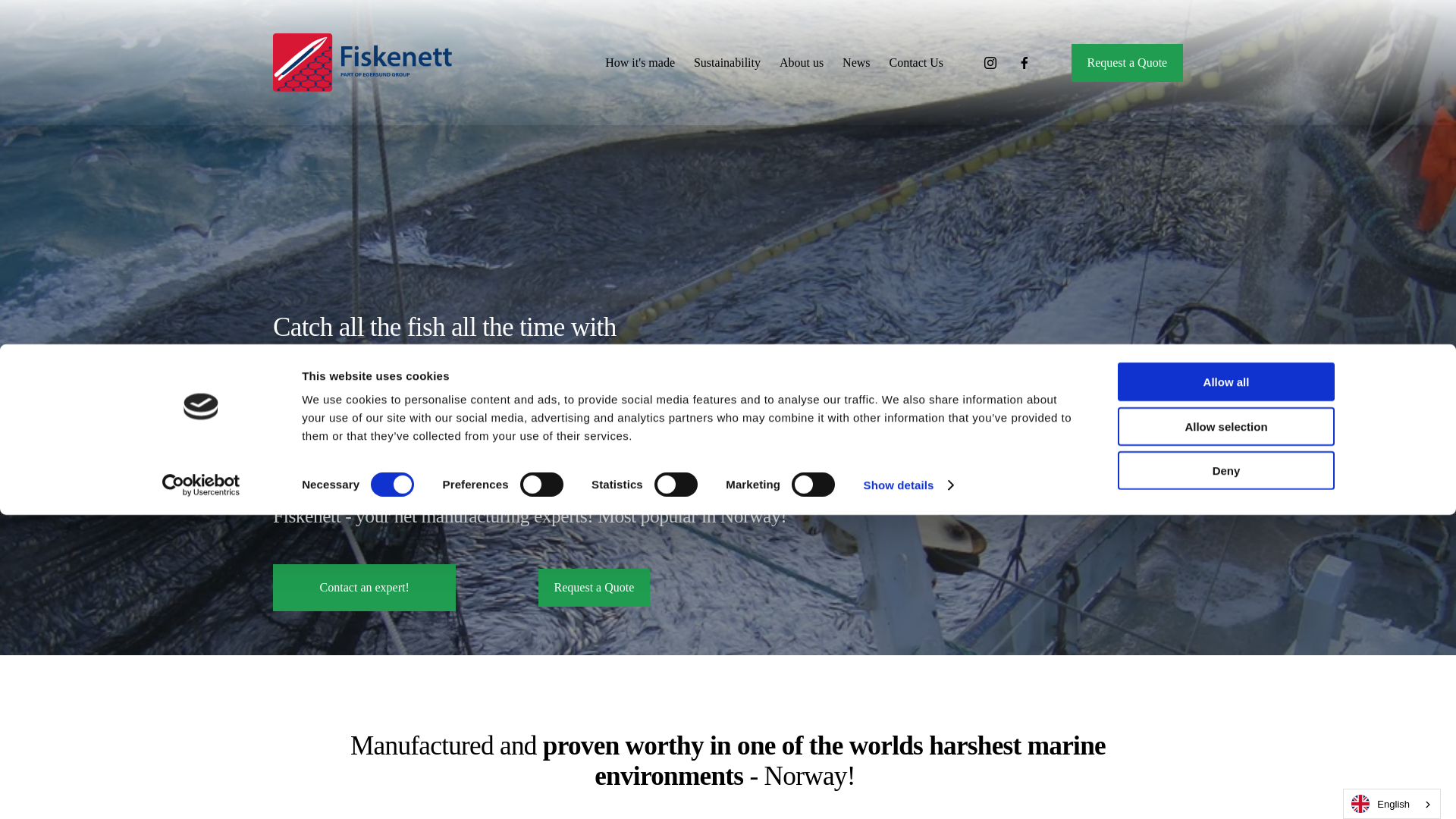 website screenshot of https://fiskenett.org/