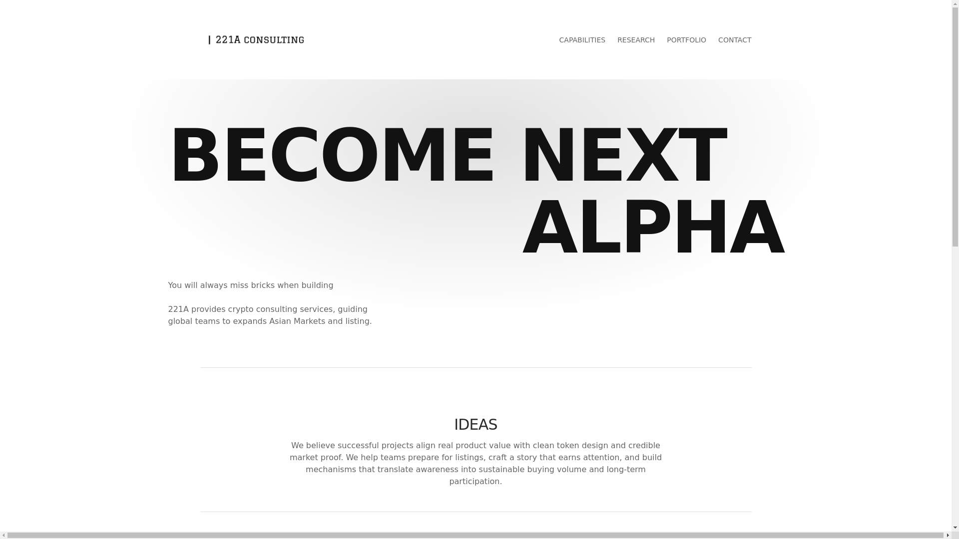 website screenshot of https://221aconsulting.com/