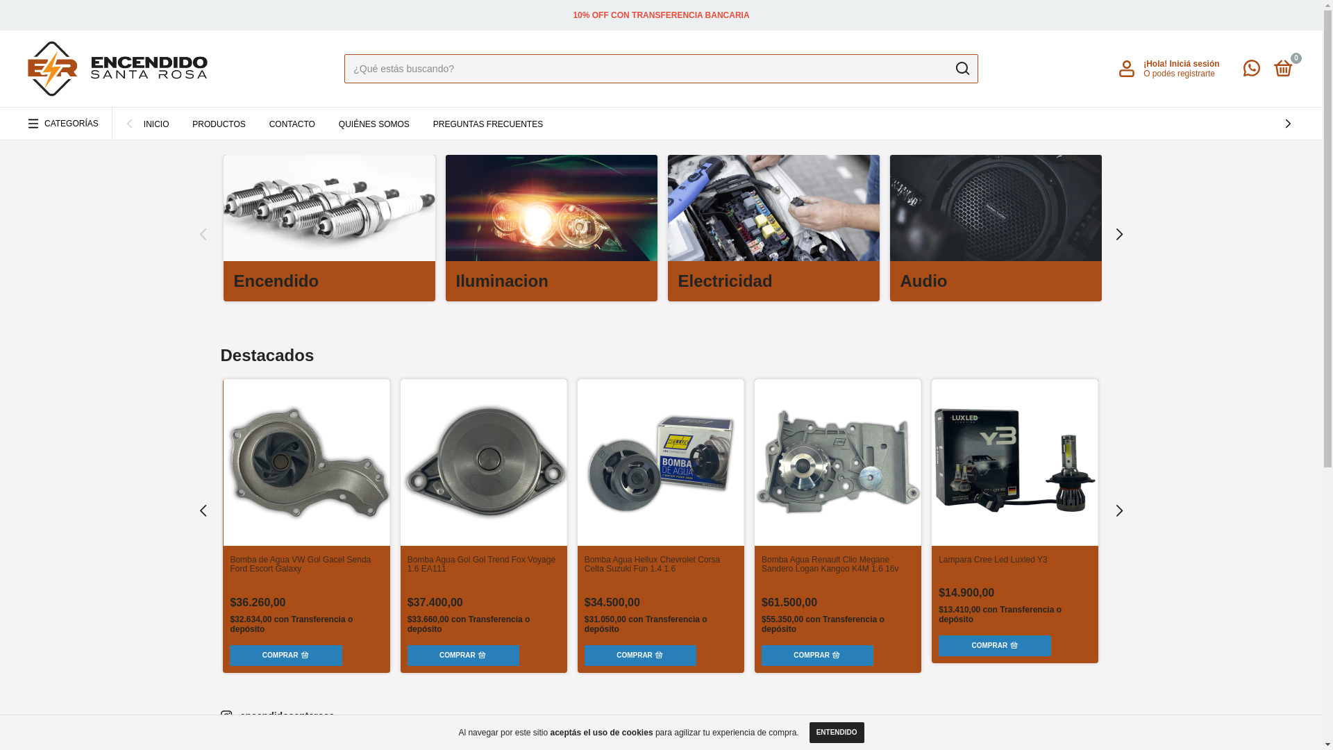 website screenshot of https://encendidosantarosa.com.ar/