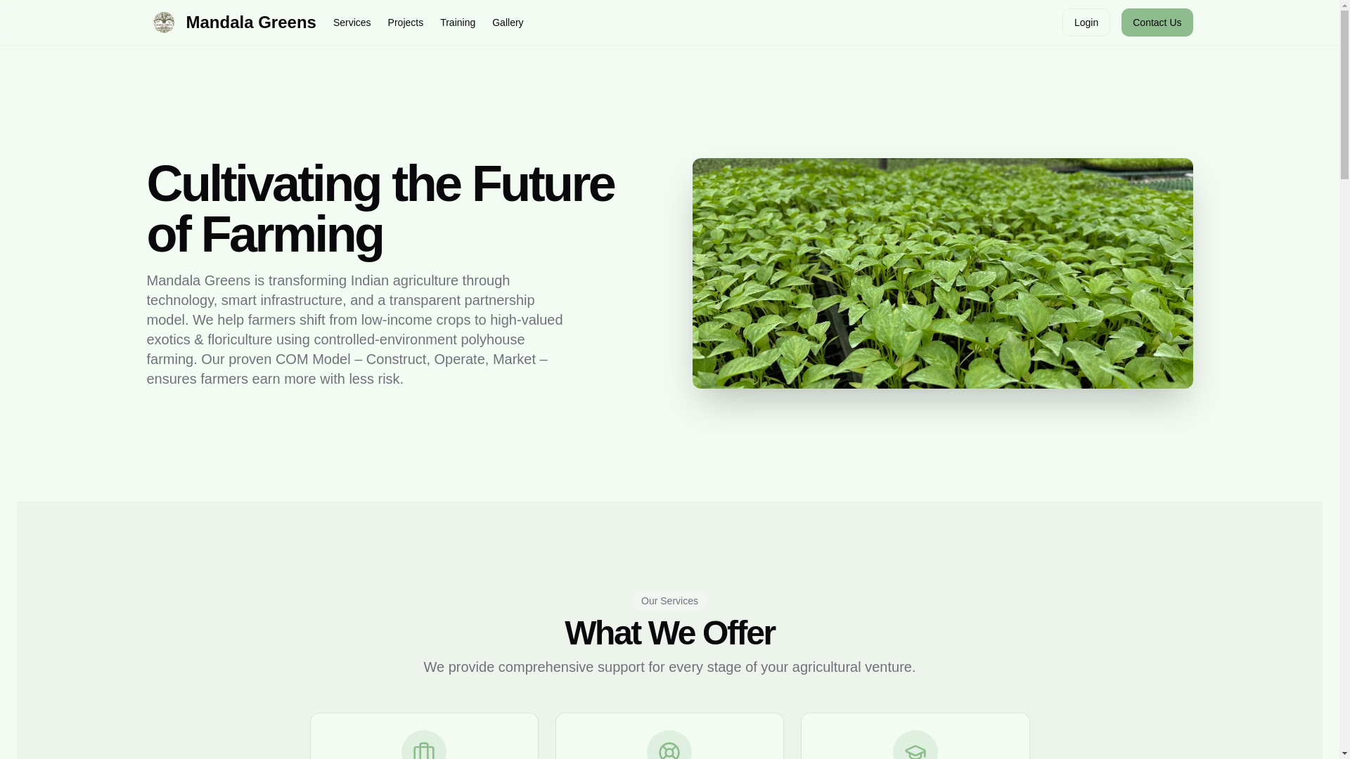 website screenshot of https://mandala-greens.pages.dev/