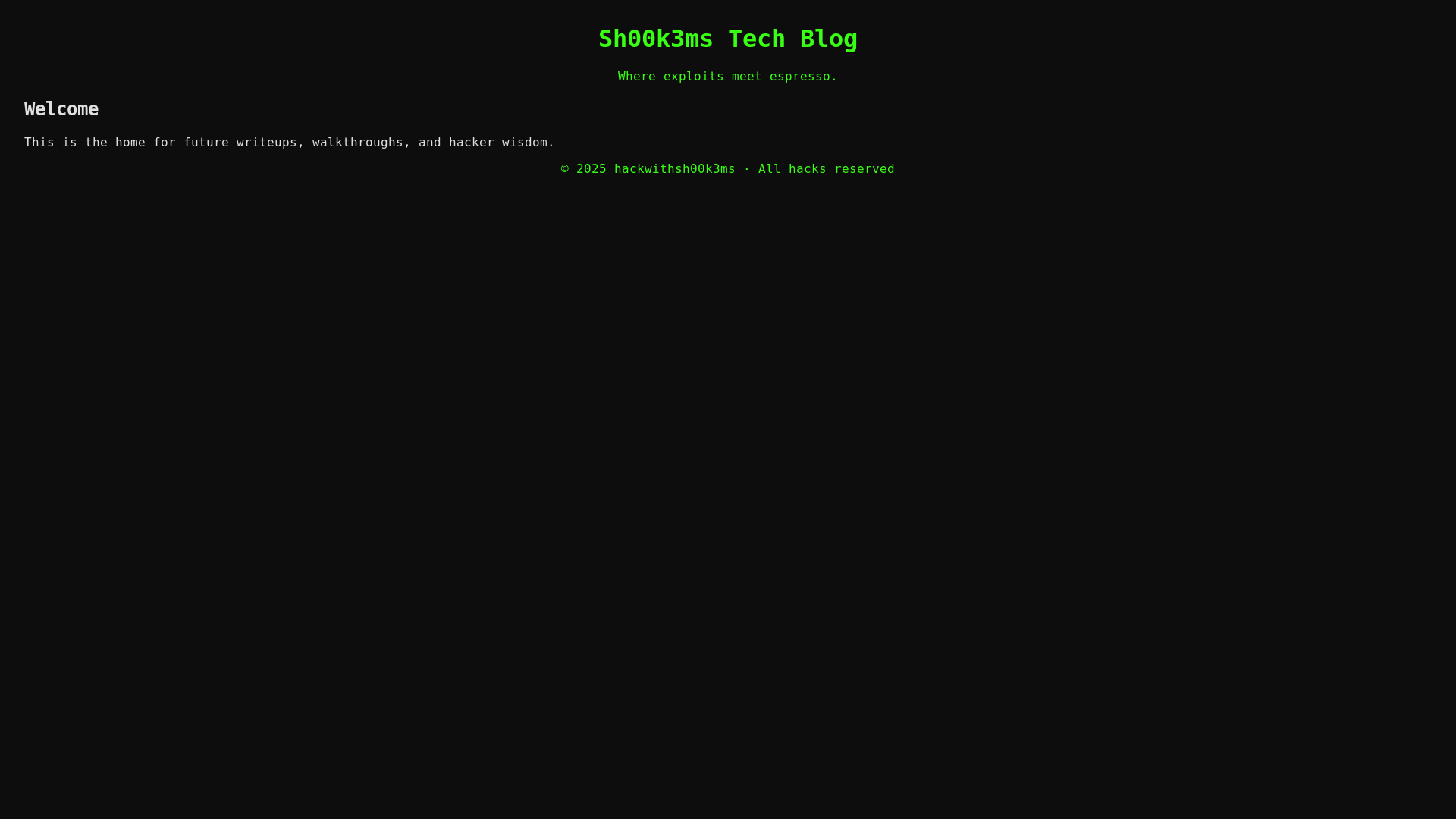 website screenshot of https://blog-hackwithsh00k3ms-com.pages.dev/