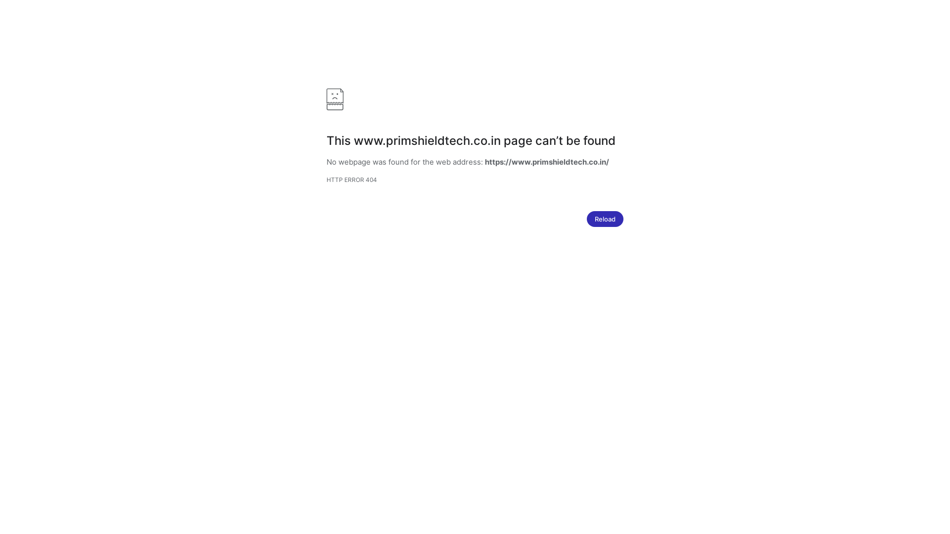 website screenshot of https://www.primshieldtech.co.in