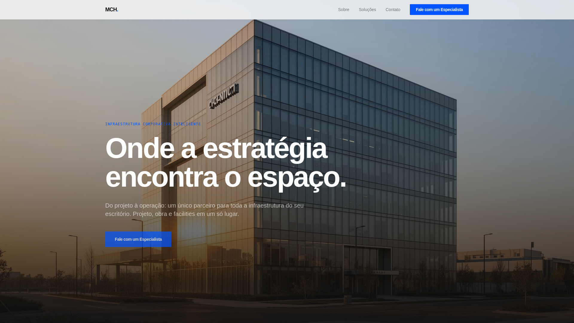 website screenshot of https://mchfacilities.com.br/
