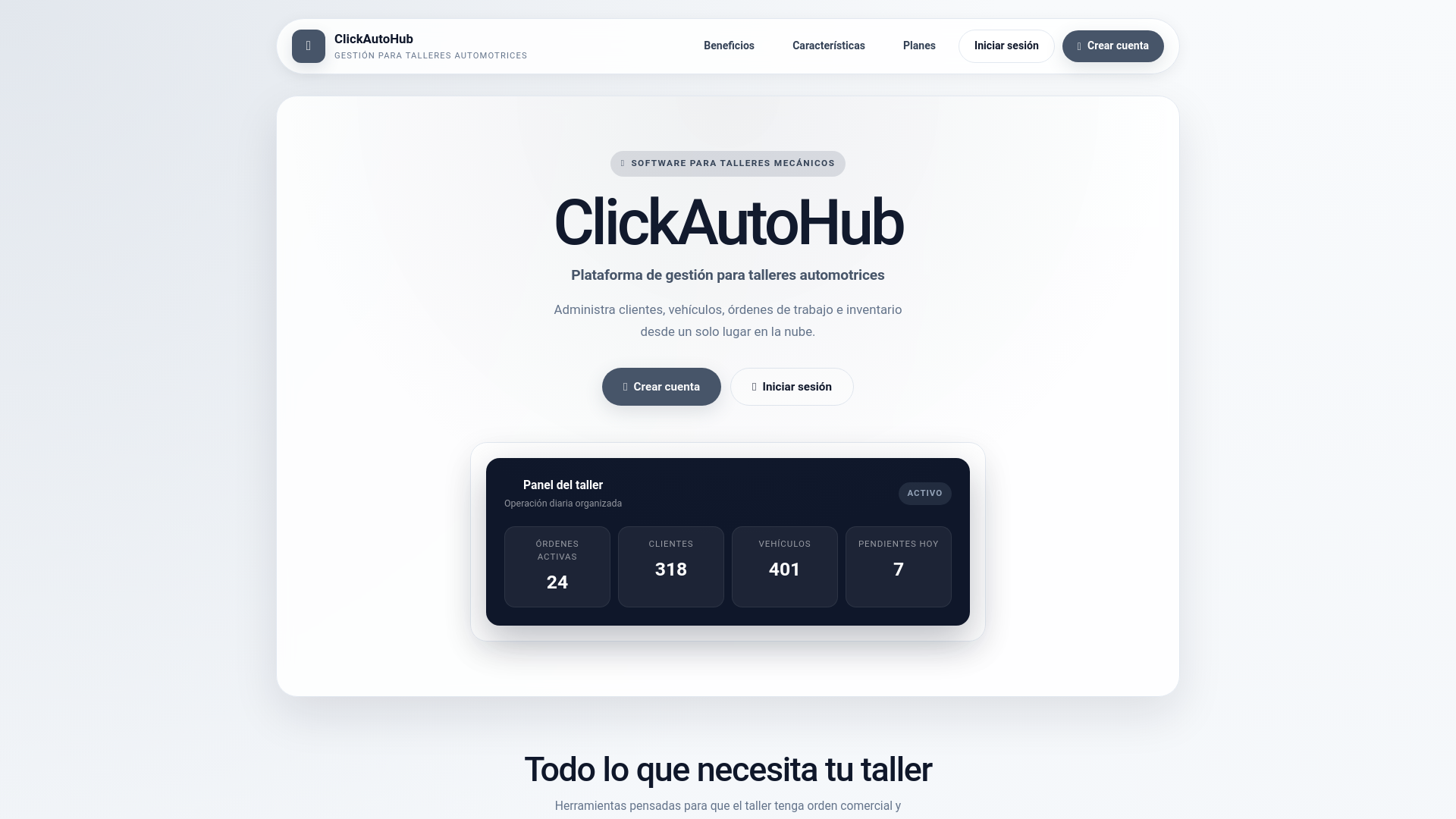website screenshot of https://clickautohub.com/