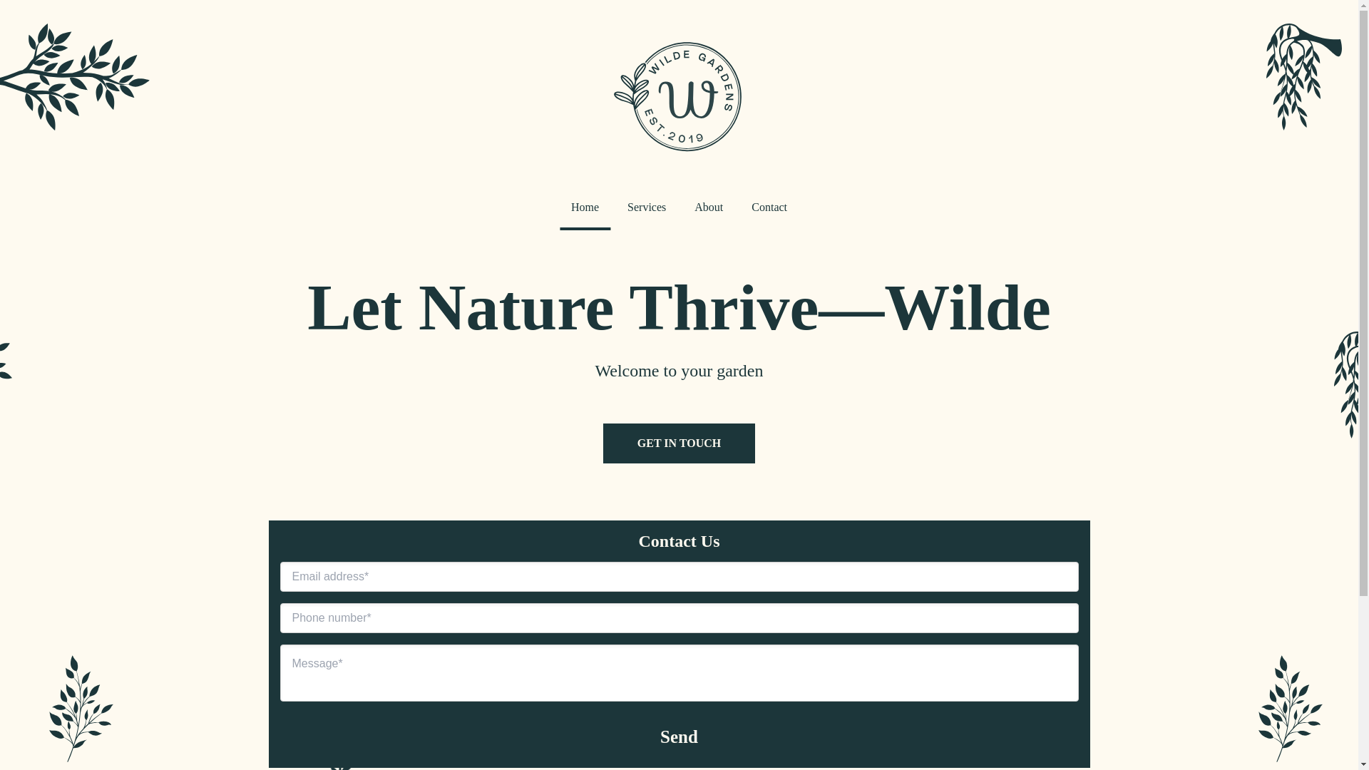 website screenshot of https://wildegardens.co.nz/