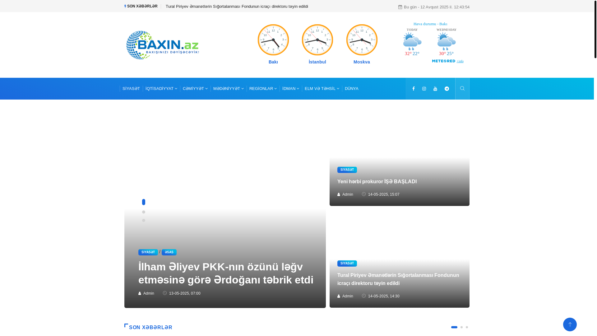 website screenshot of https://baxin.az/