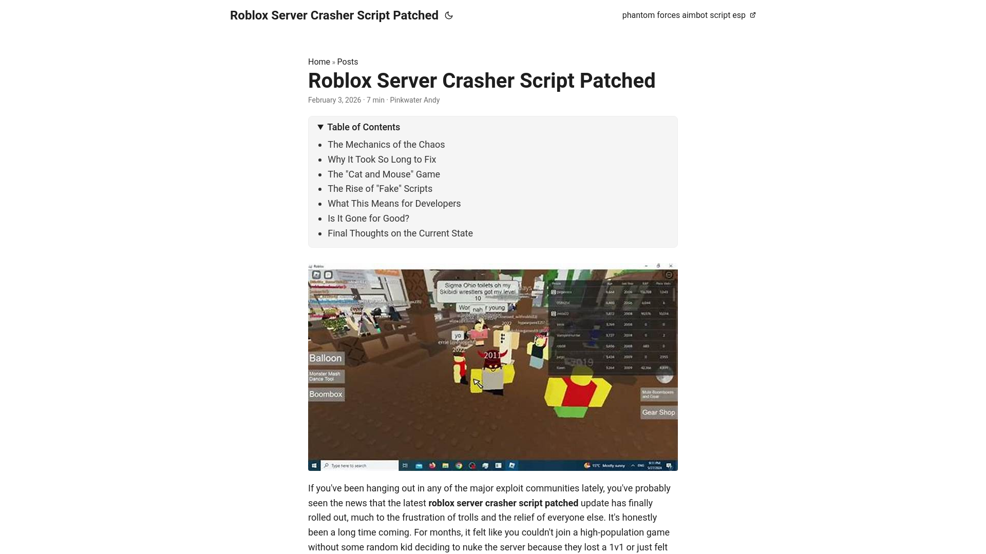 website screenshot of https://robloxservercrasherscriptpatched.pages.dev/