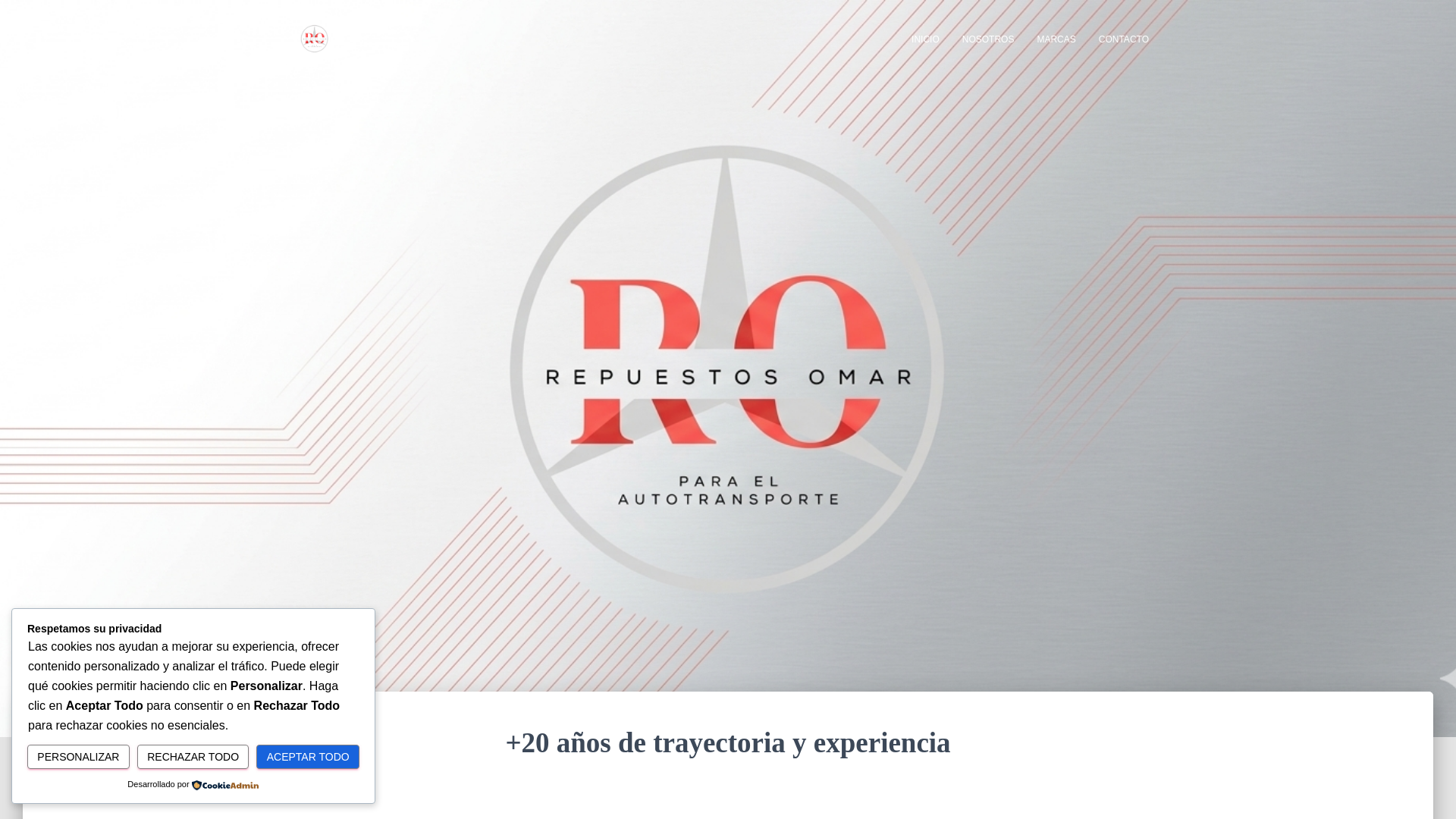 website screenshot of https://repuestosomar.ar