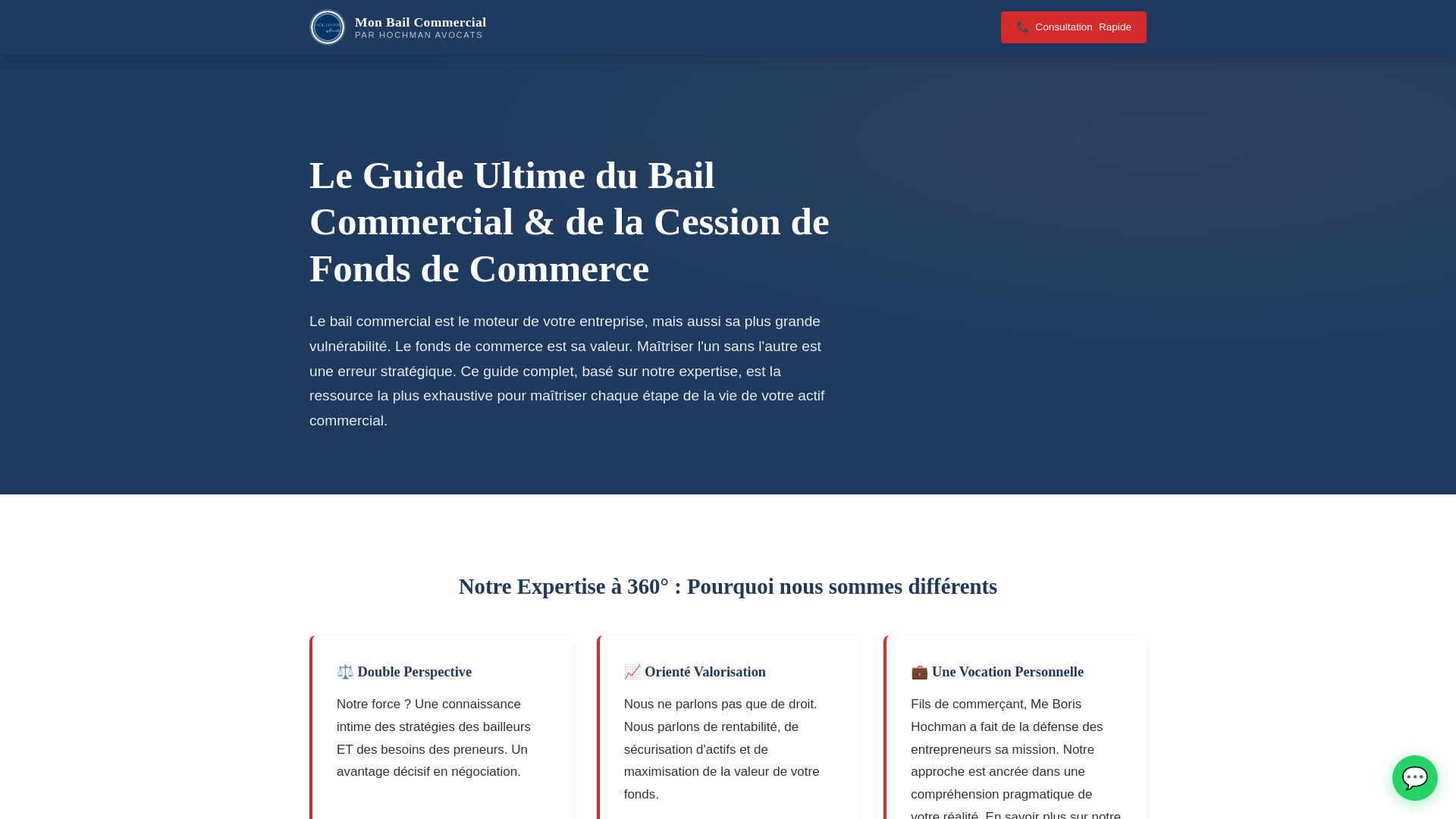 website screenshot of https://mon-bail-commercial.fr/