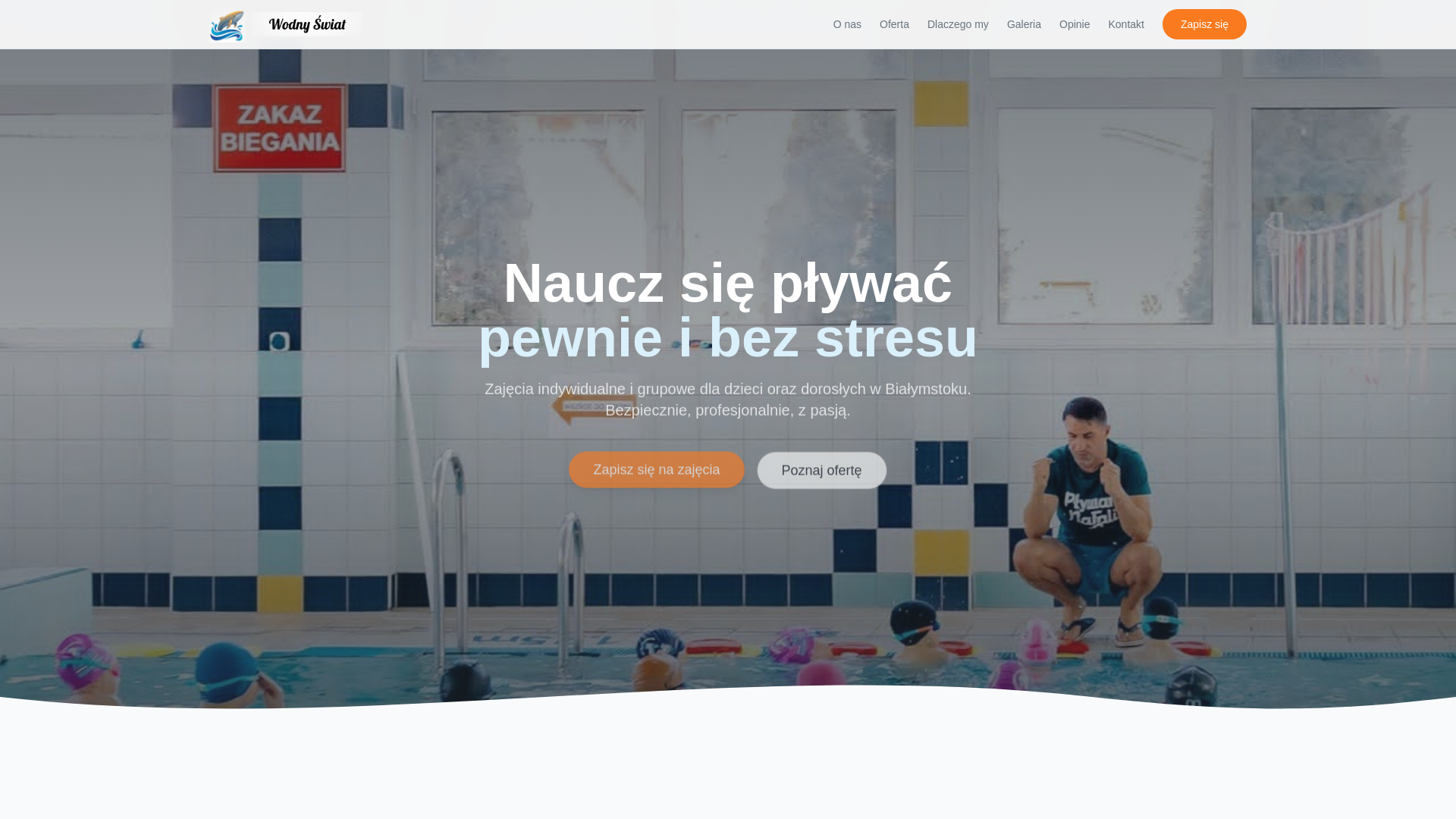 website screenshot of https://wodnyswiatbialystok.com