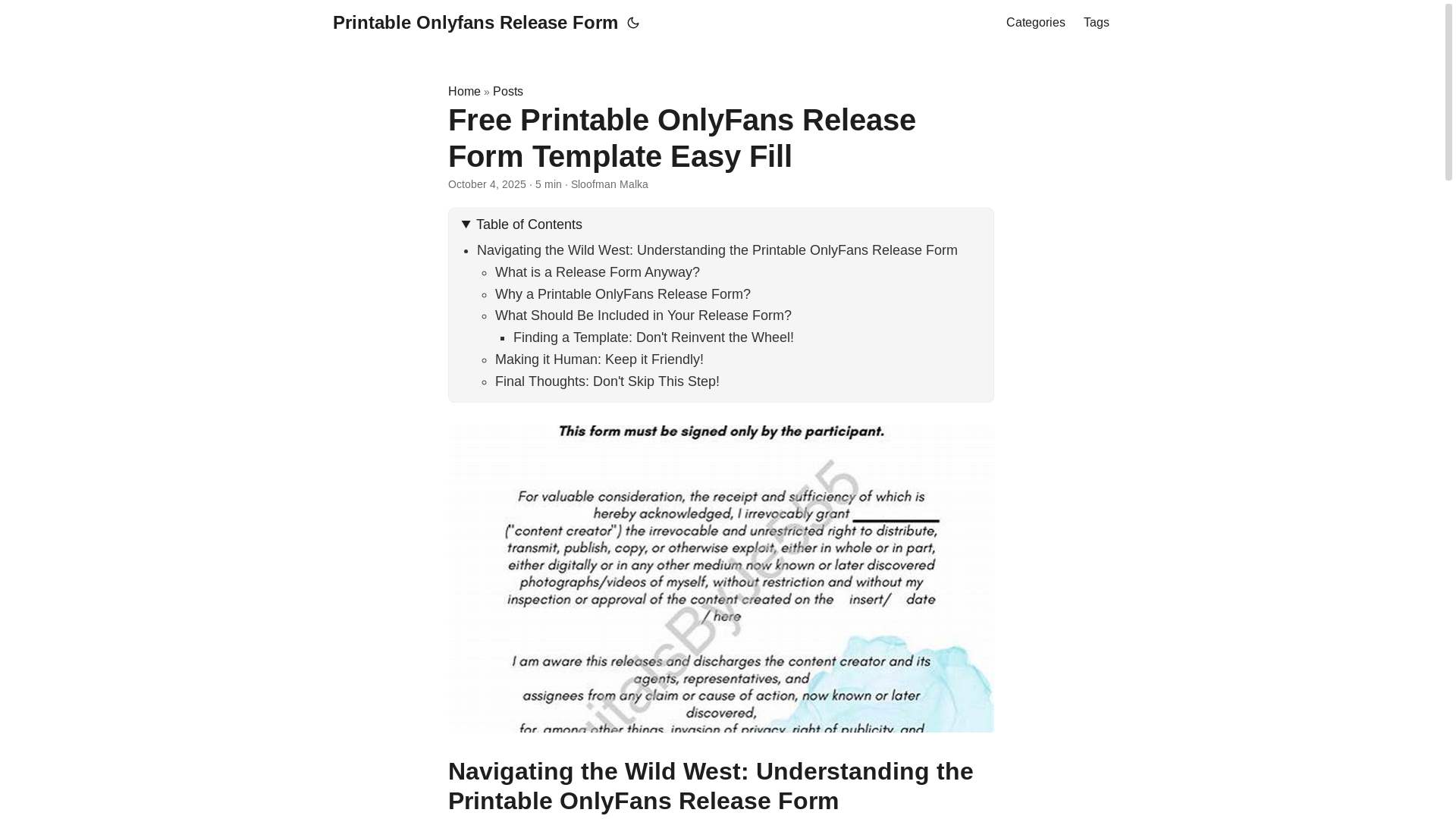 website screenshot of https://printable-onlyfans-release-form.pages.dev/