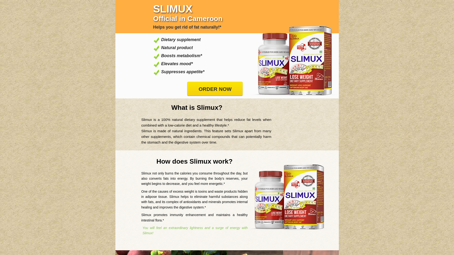 website screenshot of https://slimux-store.bio