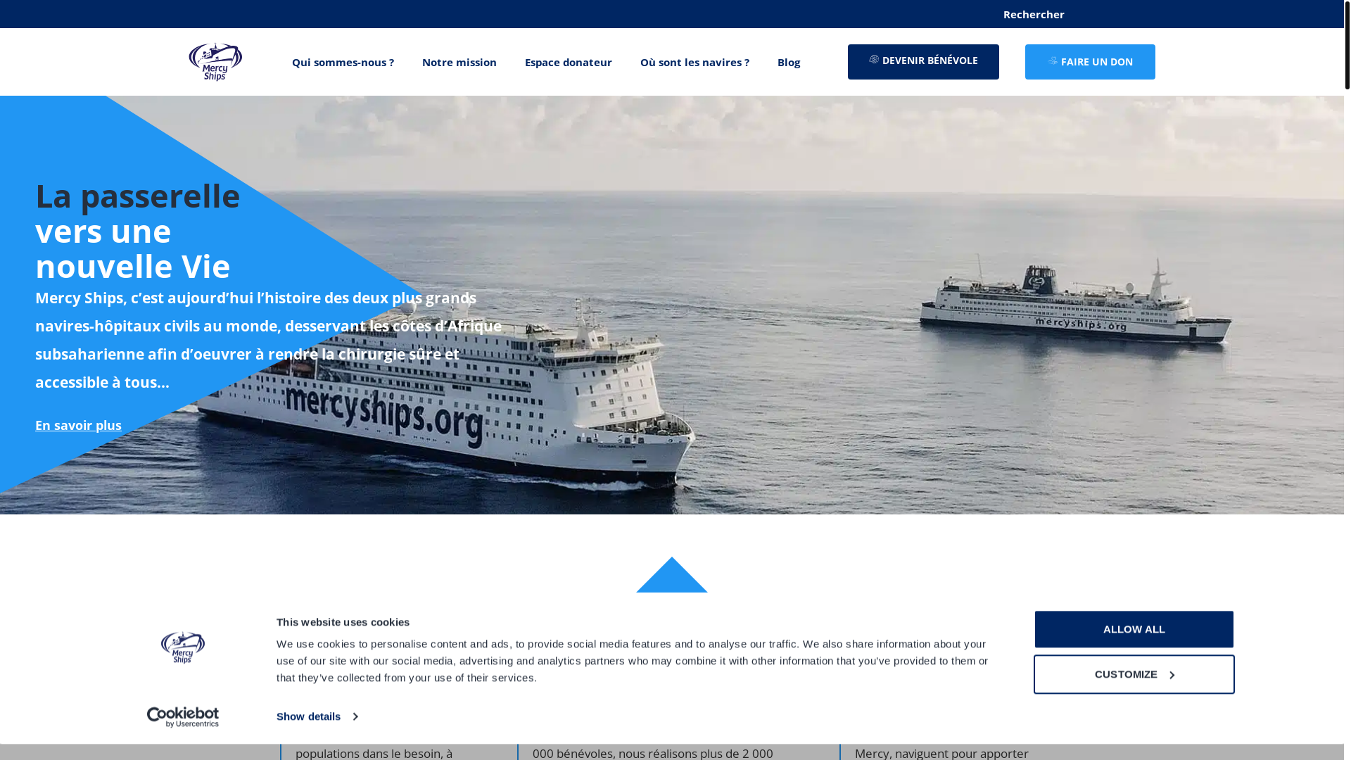website screenshot of https://africamercy2.ong/
