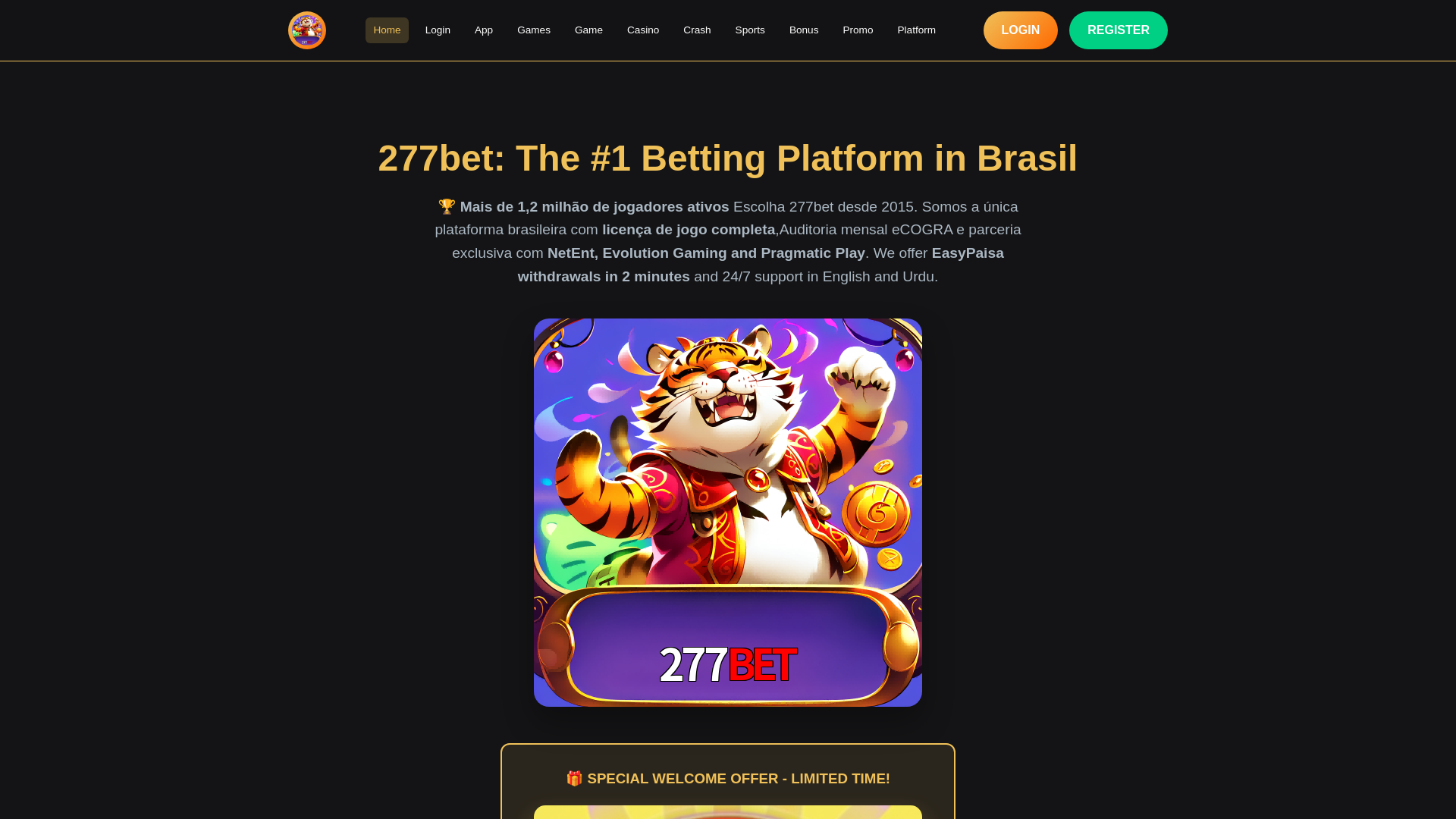 website screenshot of https://277betjh.com