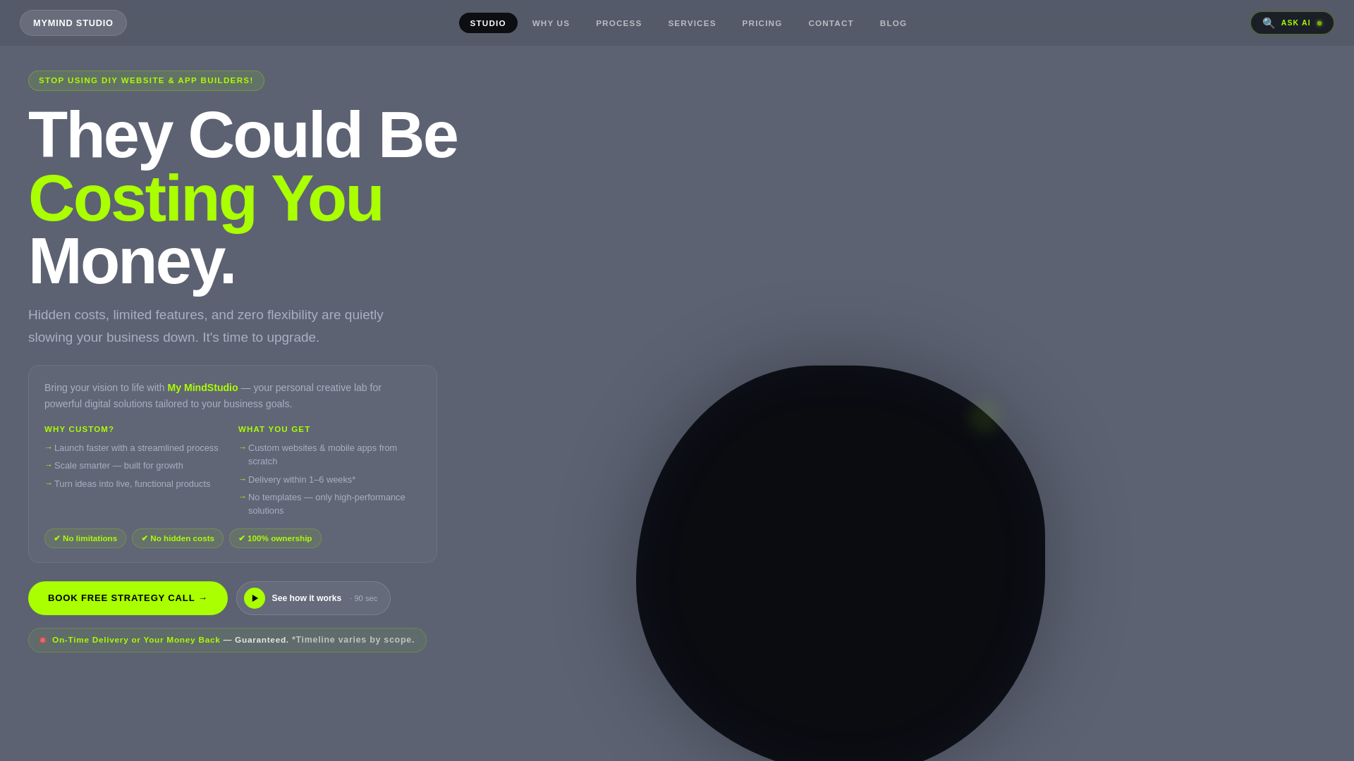 website screenshot of https://mymindstudio.ai