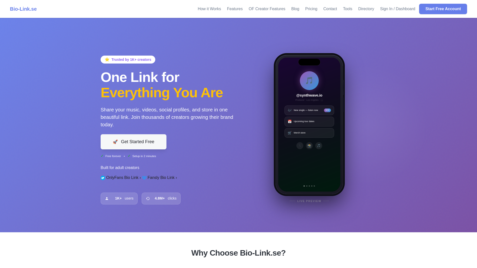 website screenshot of https://bio-link.se