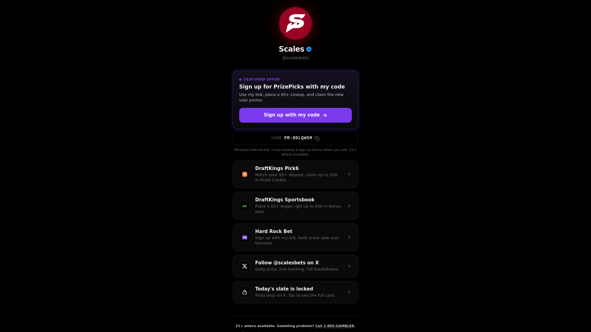 website screenshot of https://scalesbets.com/