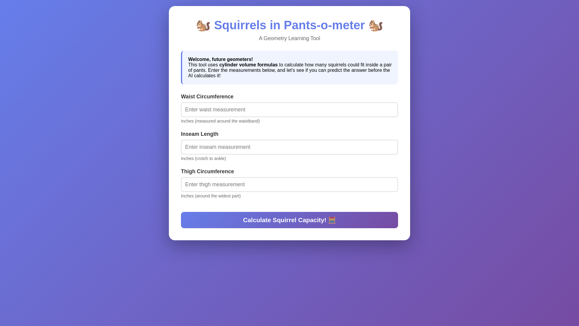website screenshot of https://squirrels-in-pants.pages.dev/