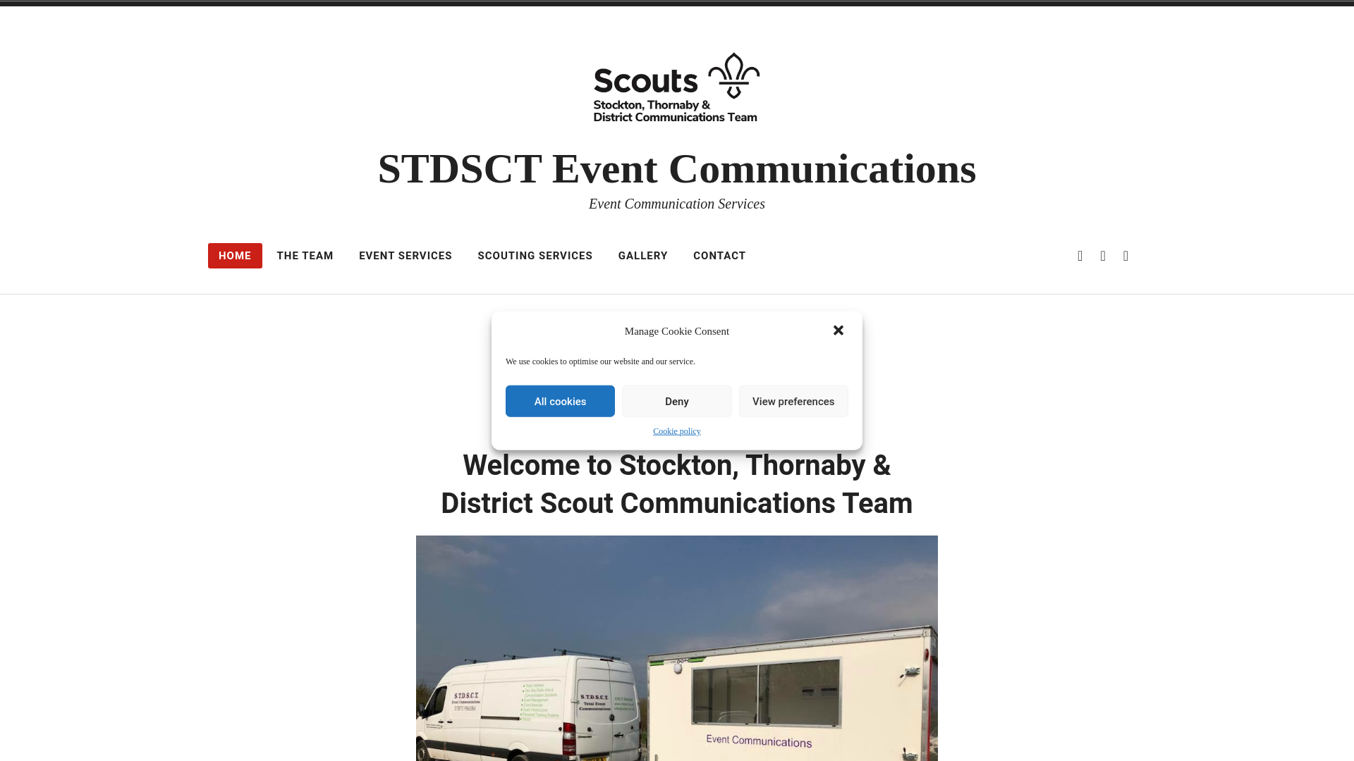 website screenshot of https://stocktonscoutseventsupport.org.uk/