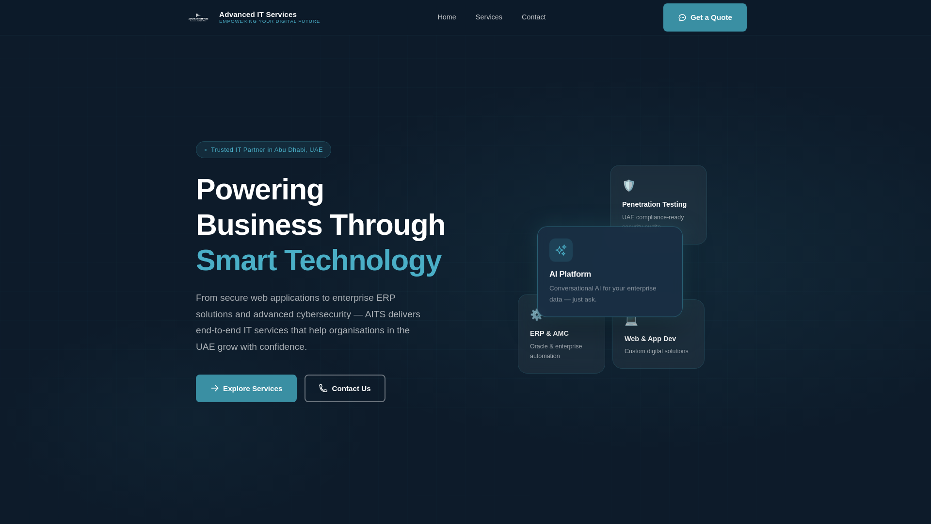website screenshot of https://advanceditservices.ae