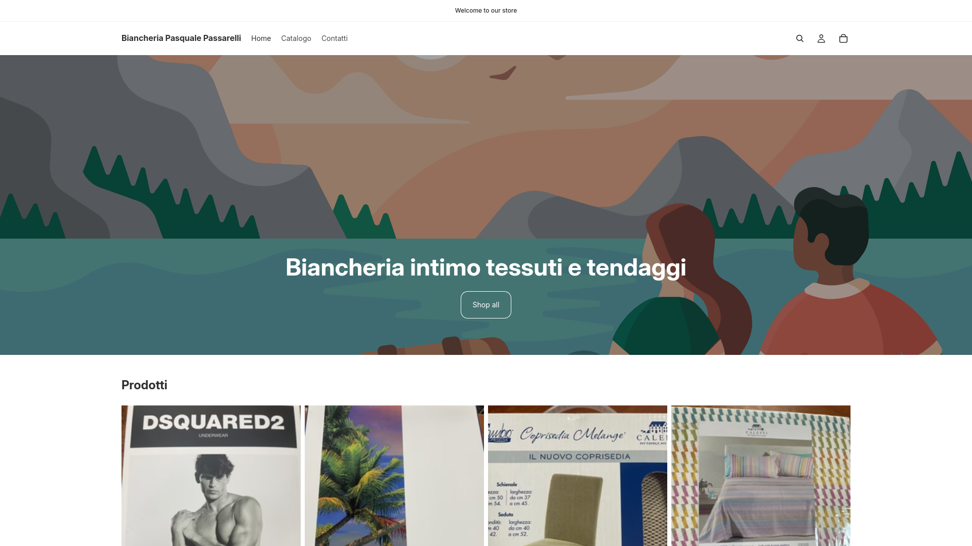 website screenshot of https://biancheriapasqualepassarelli.it/