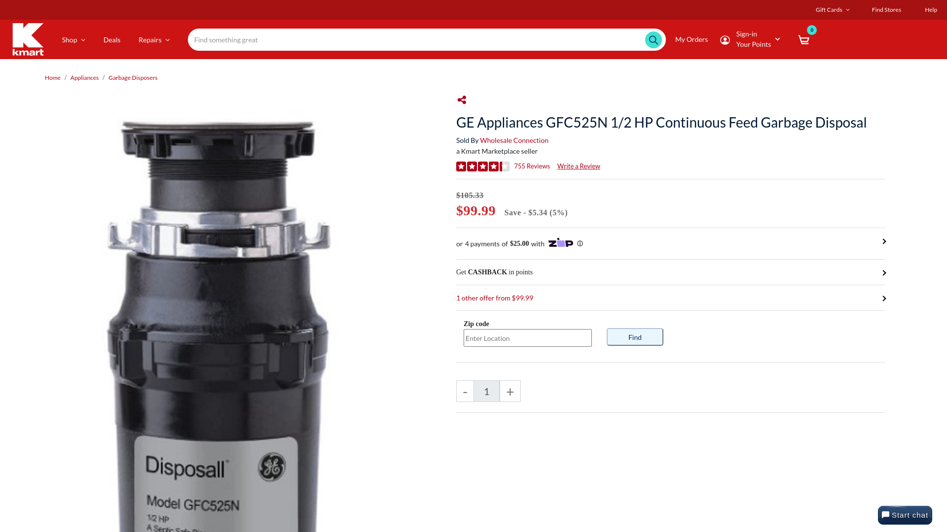 website screenshot of https://www.kmart.com/ge-gfc525n-1-2-hp-continuous-feed-garba-disposal/p-A078150056