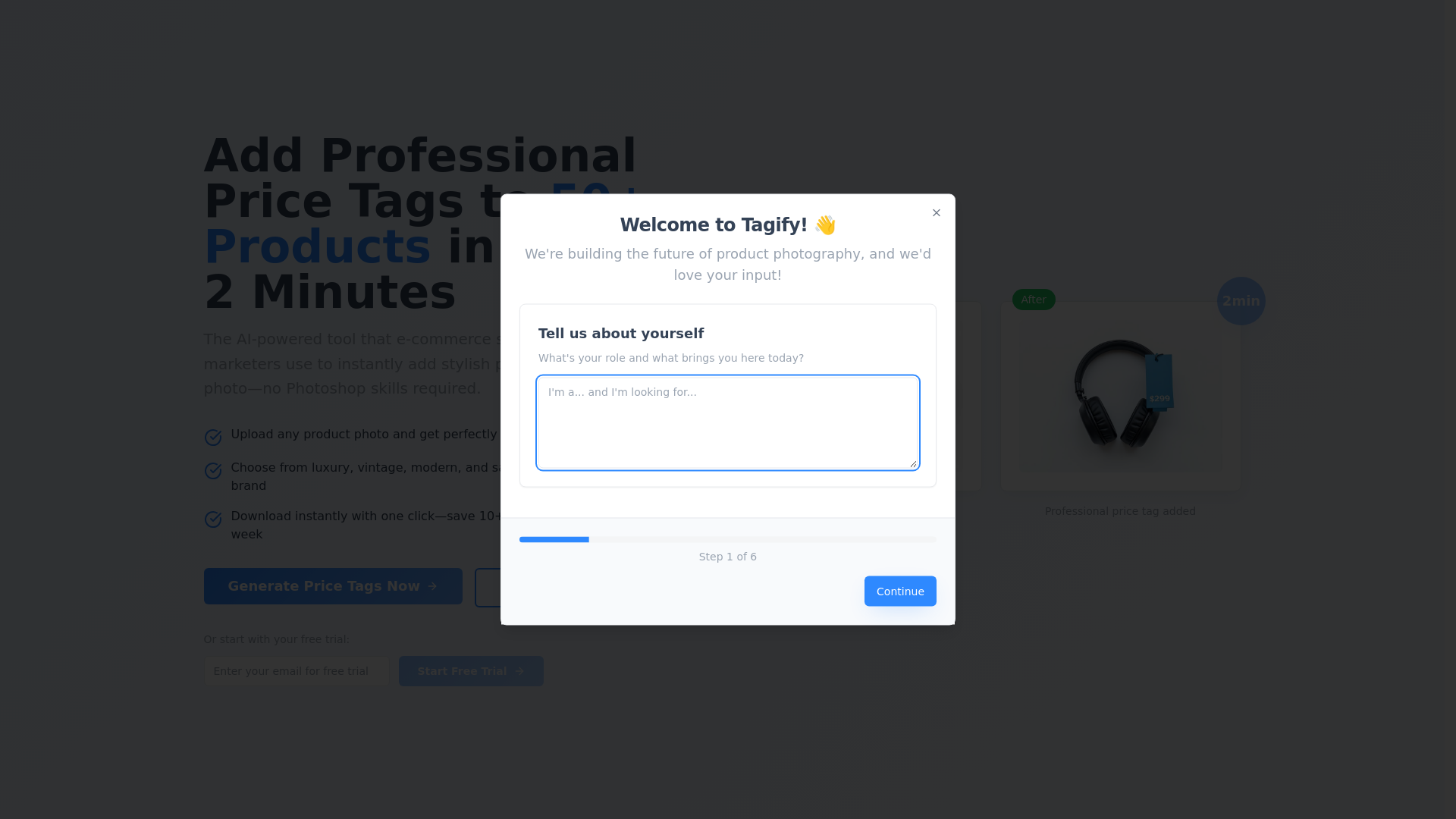 website screenshot of https://pricetaggenerator.com/