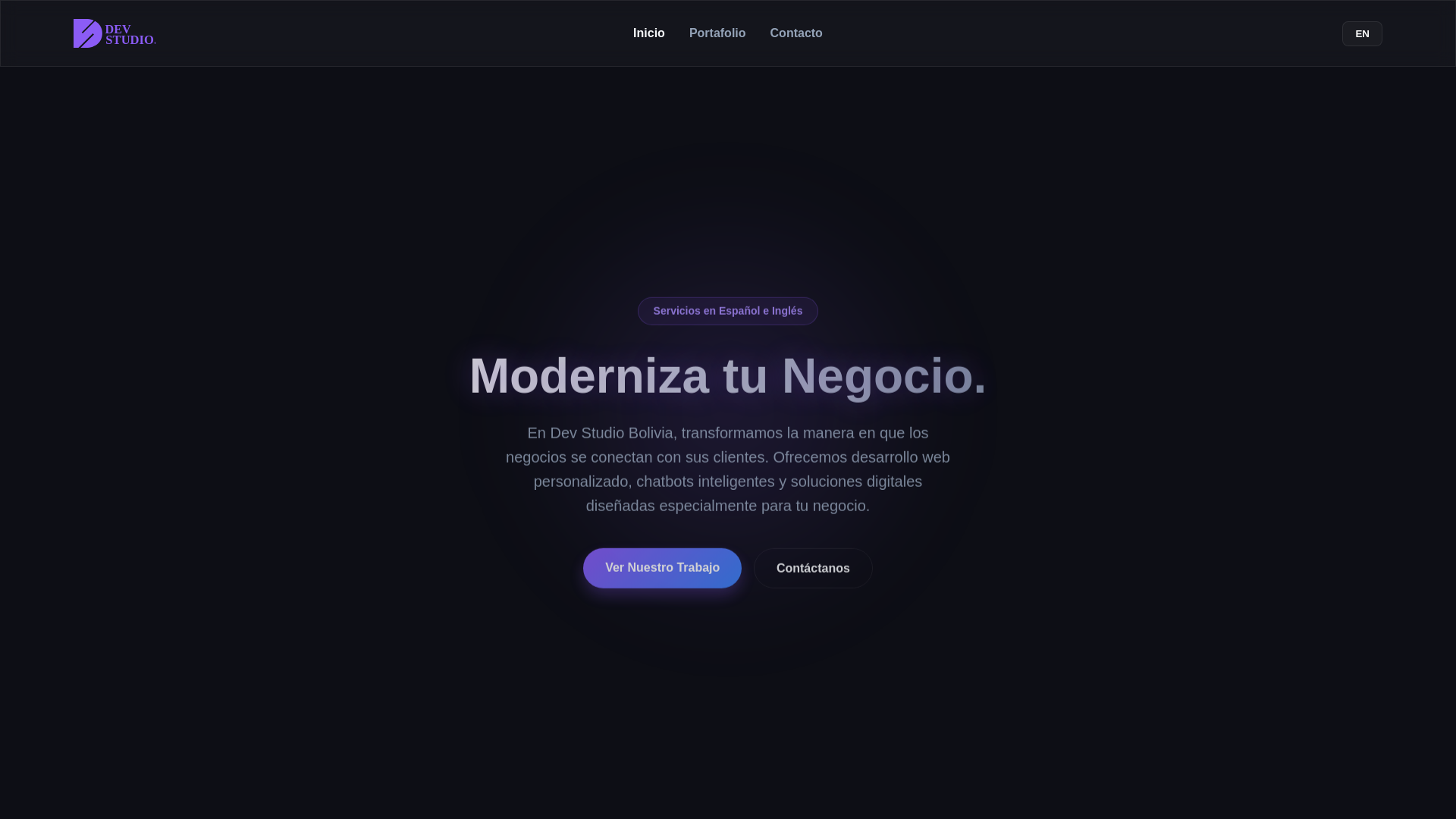 website screenshot of https://devstudiobolivia.com/