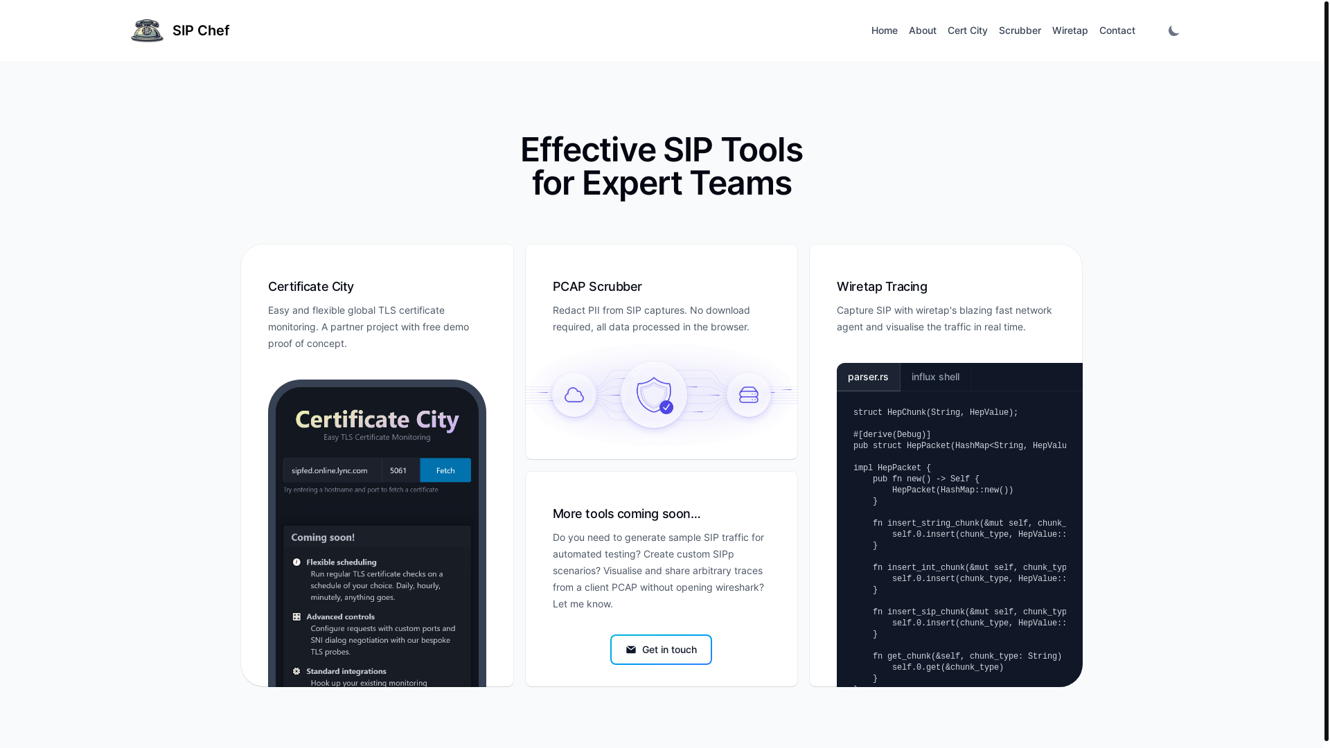 website screenshot of https://sip-chef.pages.dev/