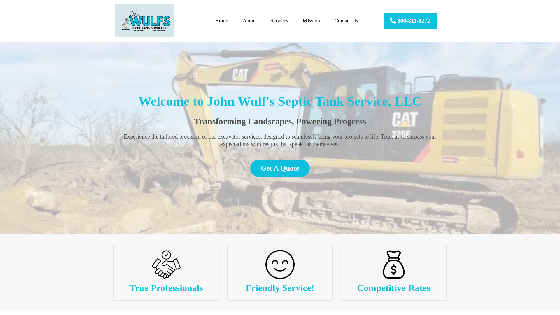 website screenshot of https://johnwulfseptic.com/