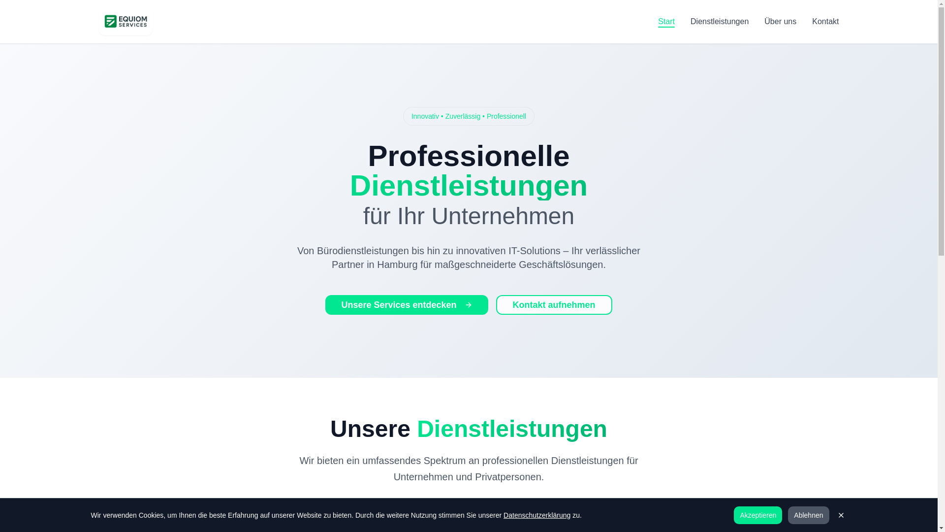 website screenshot of https://equiom.services/