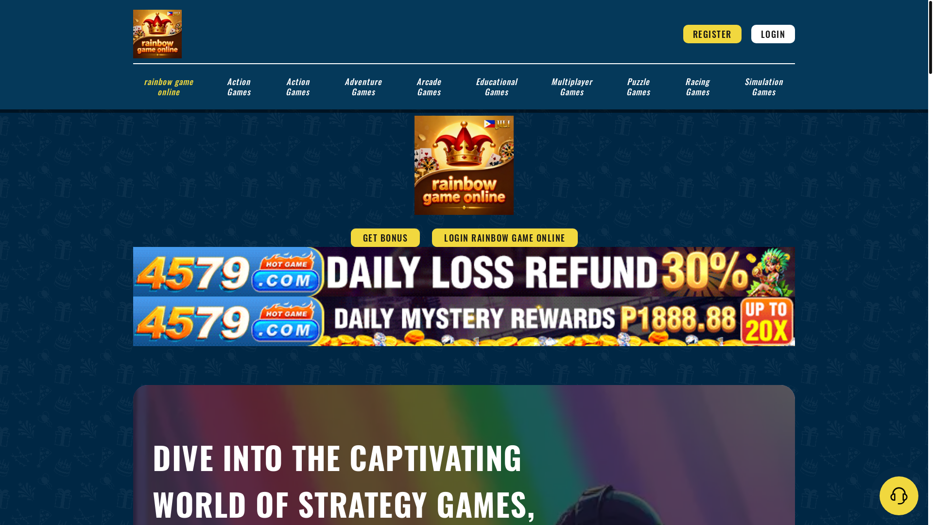 website screenshot of https://rainbowgameonlineph.com/