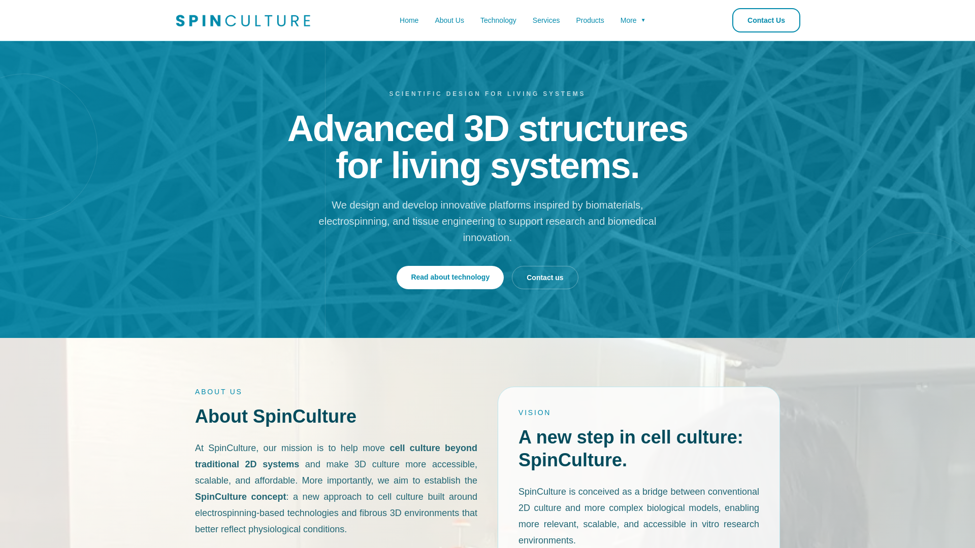 website screenshot of https://spinculture3d.com/