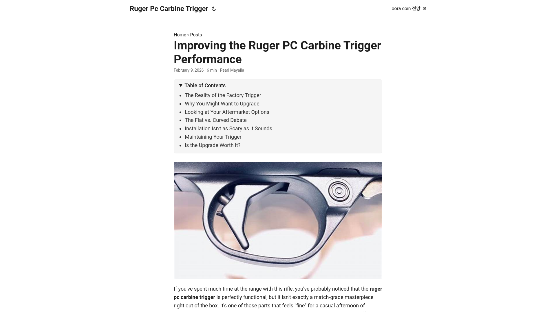 website screenshot of https://ruger-pc-carbine-trigger.pages.dev/