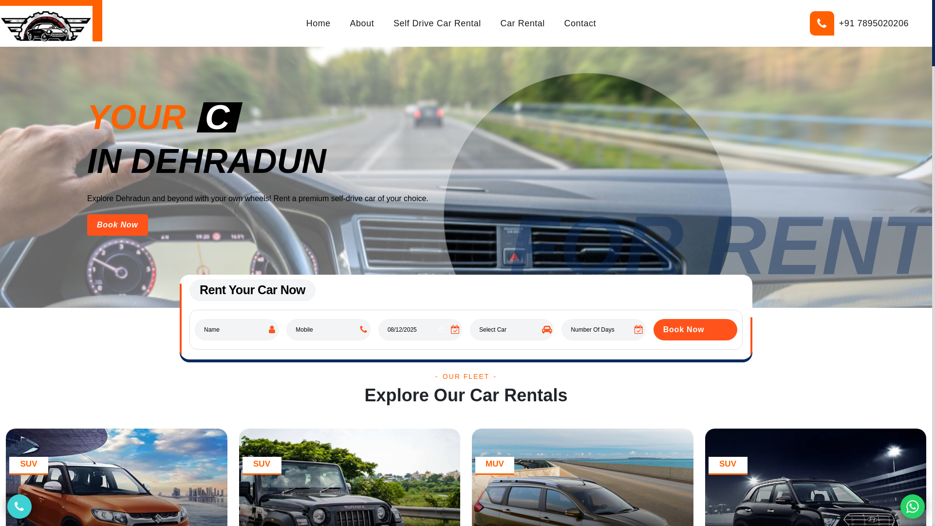 website screenshot of https://easydrivecarrental.co.in/