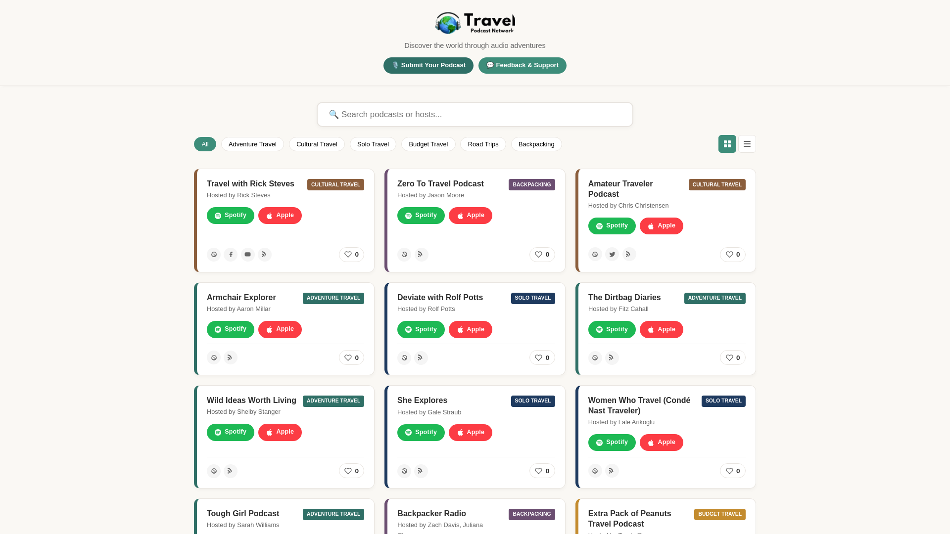 website screenshot of https://travel-podcast-network.pages.dev/