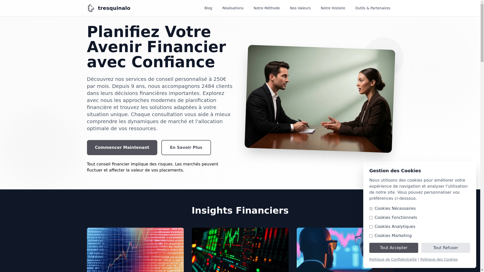 website screenshot of https://tresquinalo.com