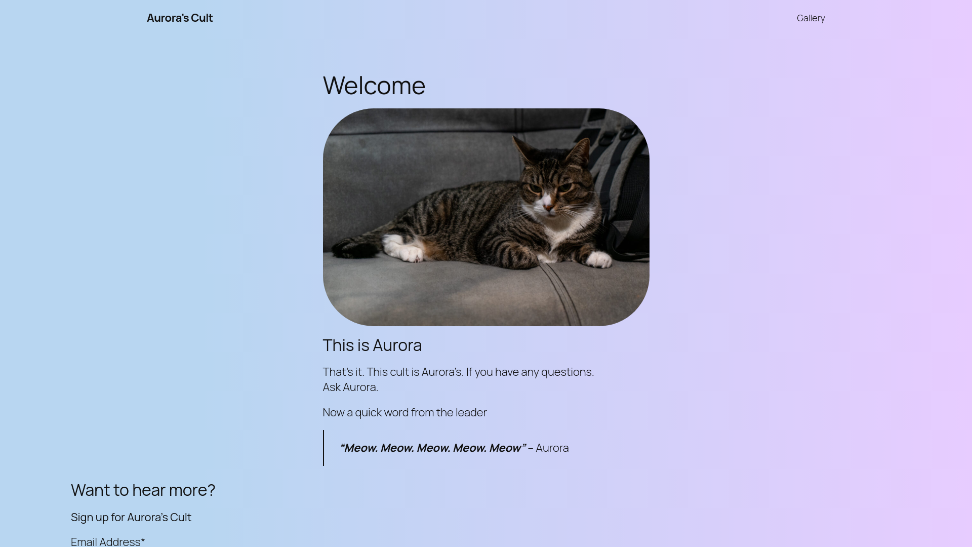 website screenshot of https://aurorascult.org/