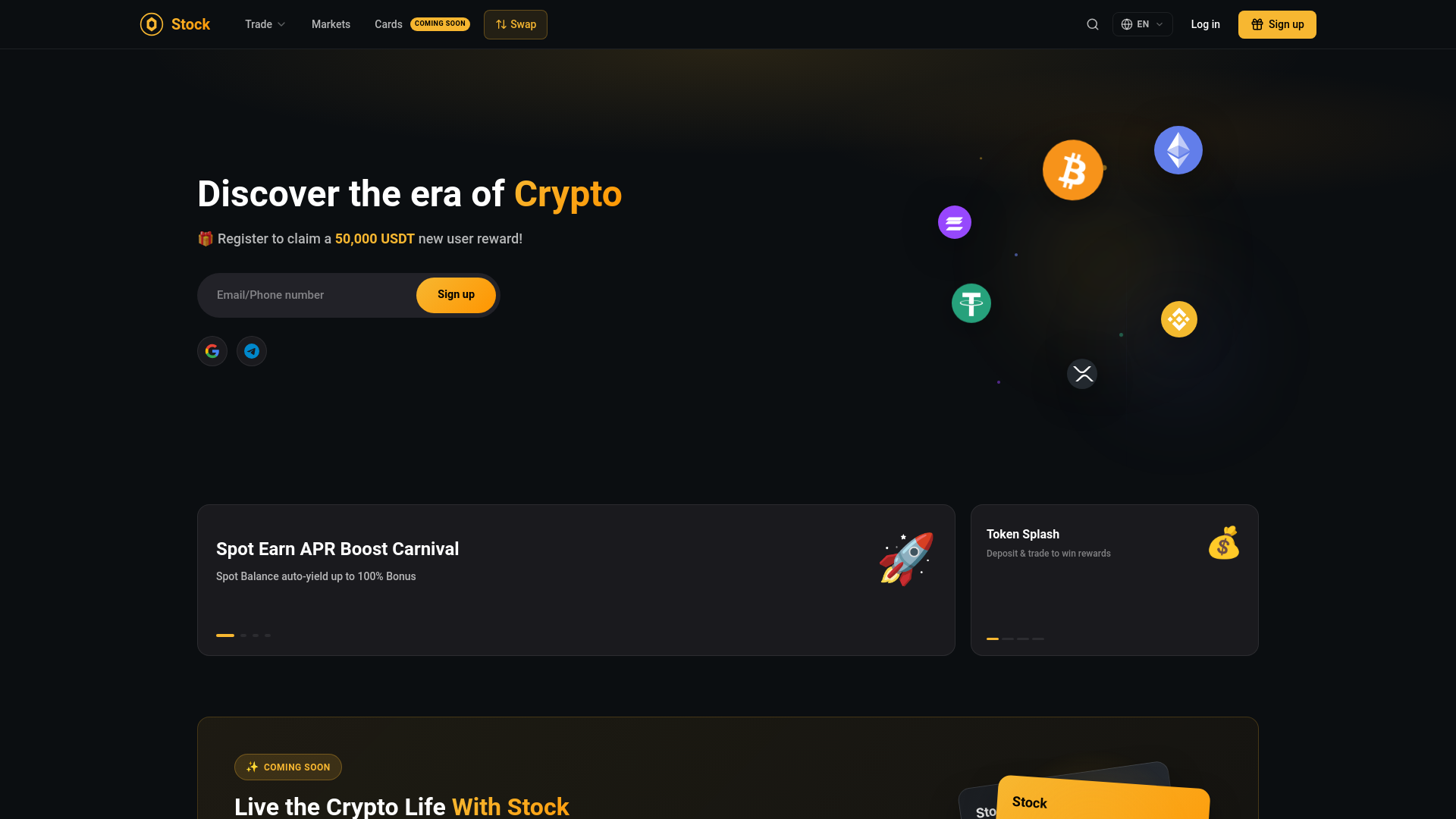 website screenshot of https://test-exchange.life/