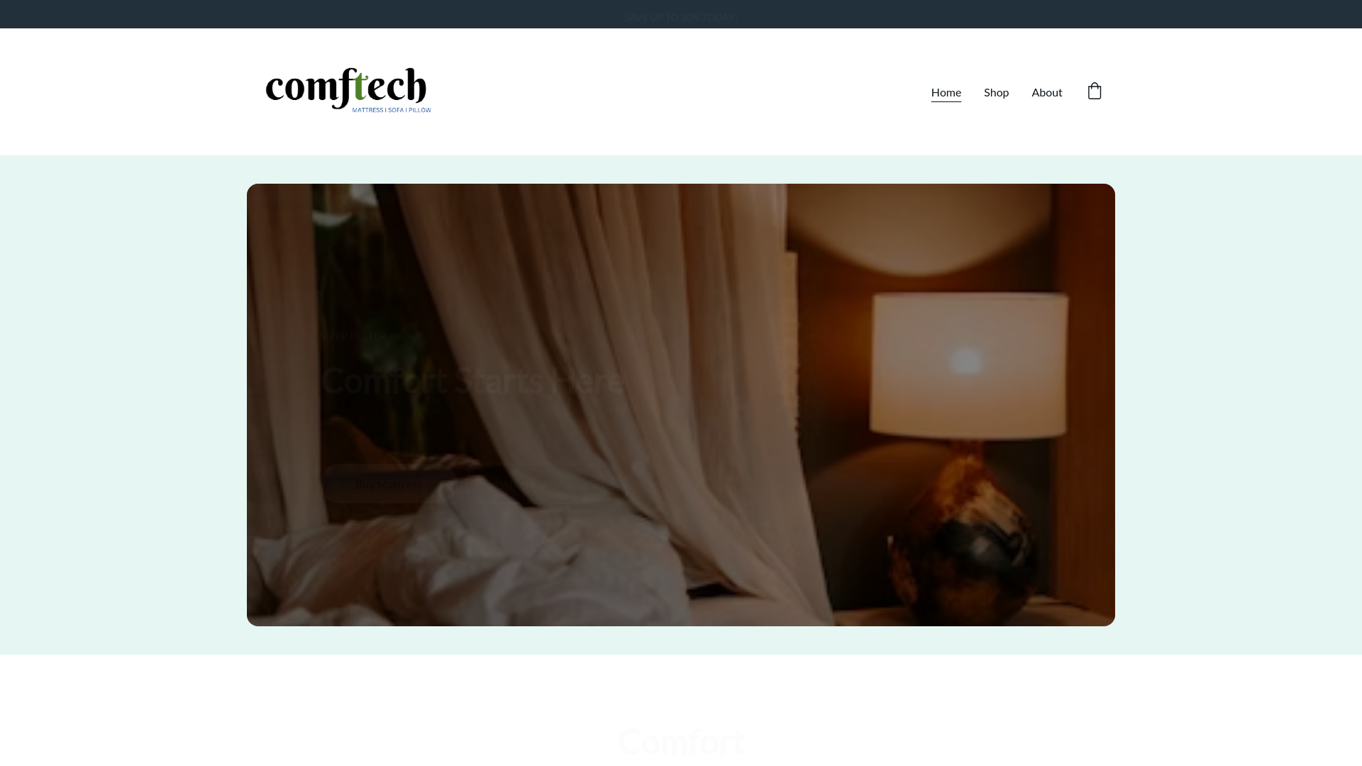 website screenshot of https://comftech.in