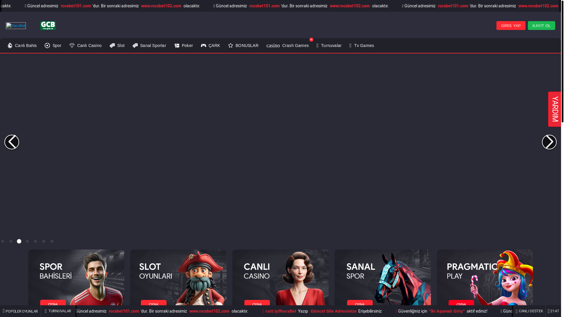 website screenshot of https://rocsbet101.com/