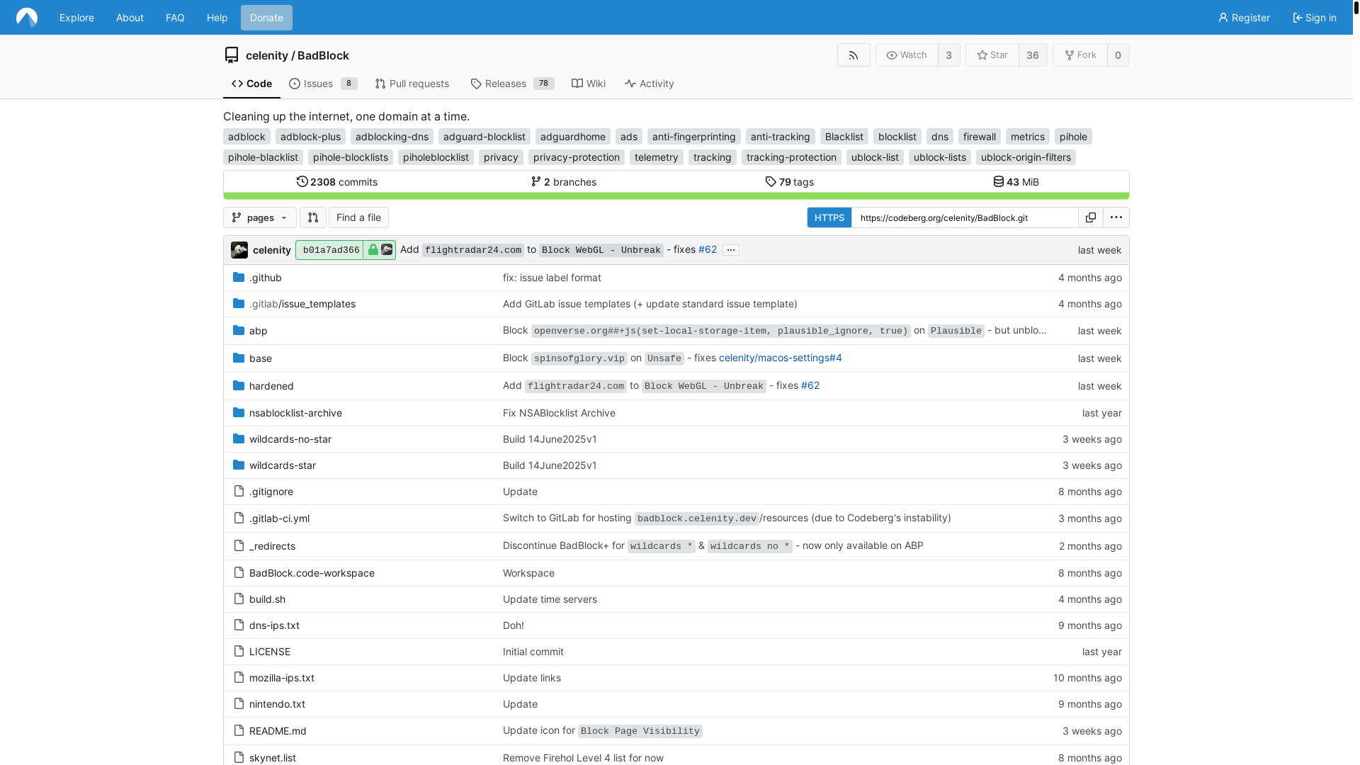 website screenshot of https://badblock.pages.dev/