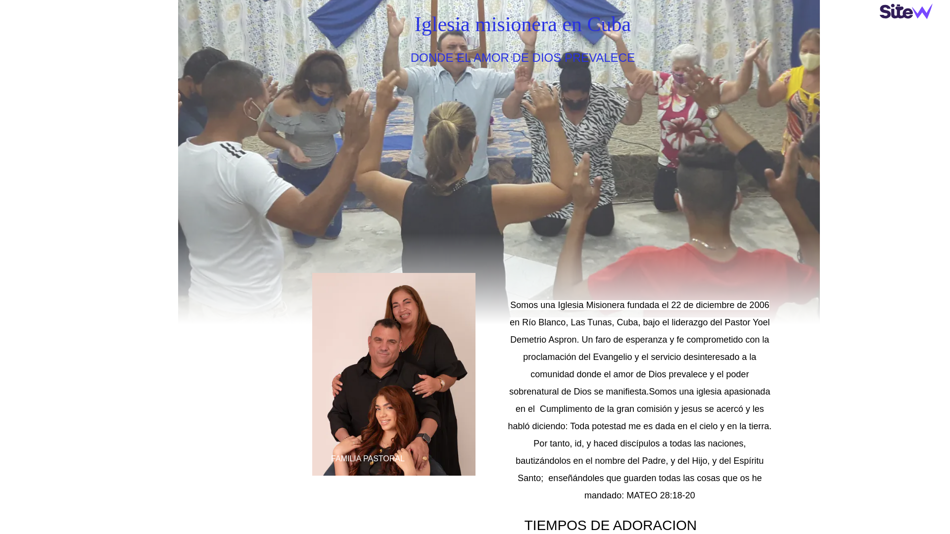 website screenshot of https://iglesiamisioneraencuba.org/