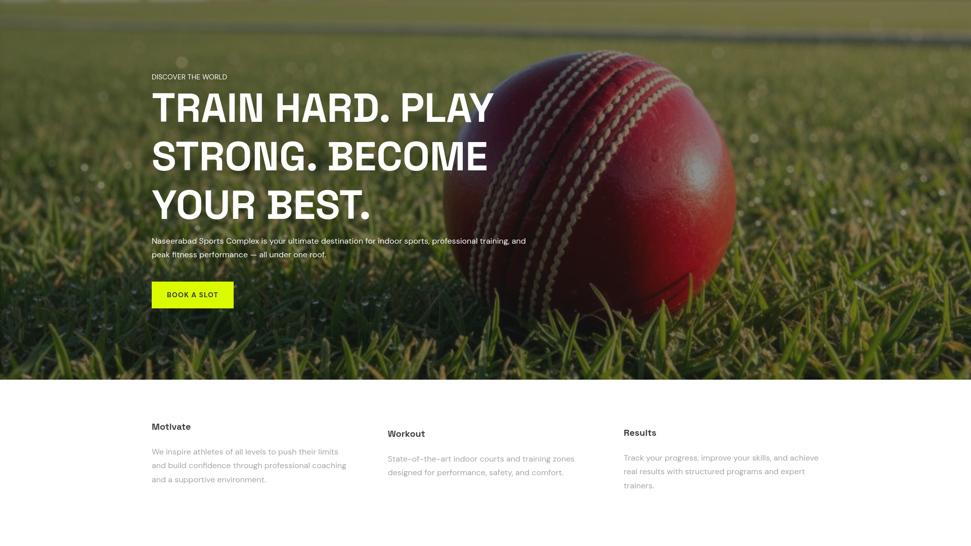 website screenshot of https://naseerabadsportscomplex.com/