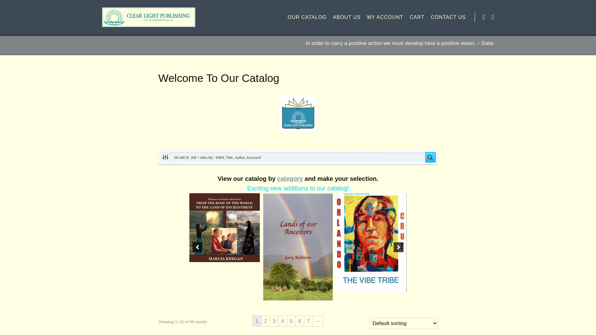 website screenshot of https://clearlightbooks.com